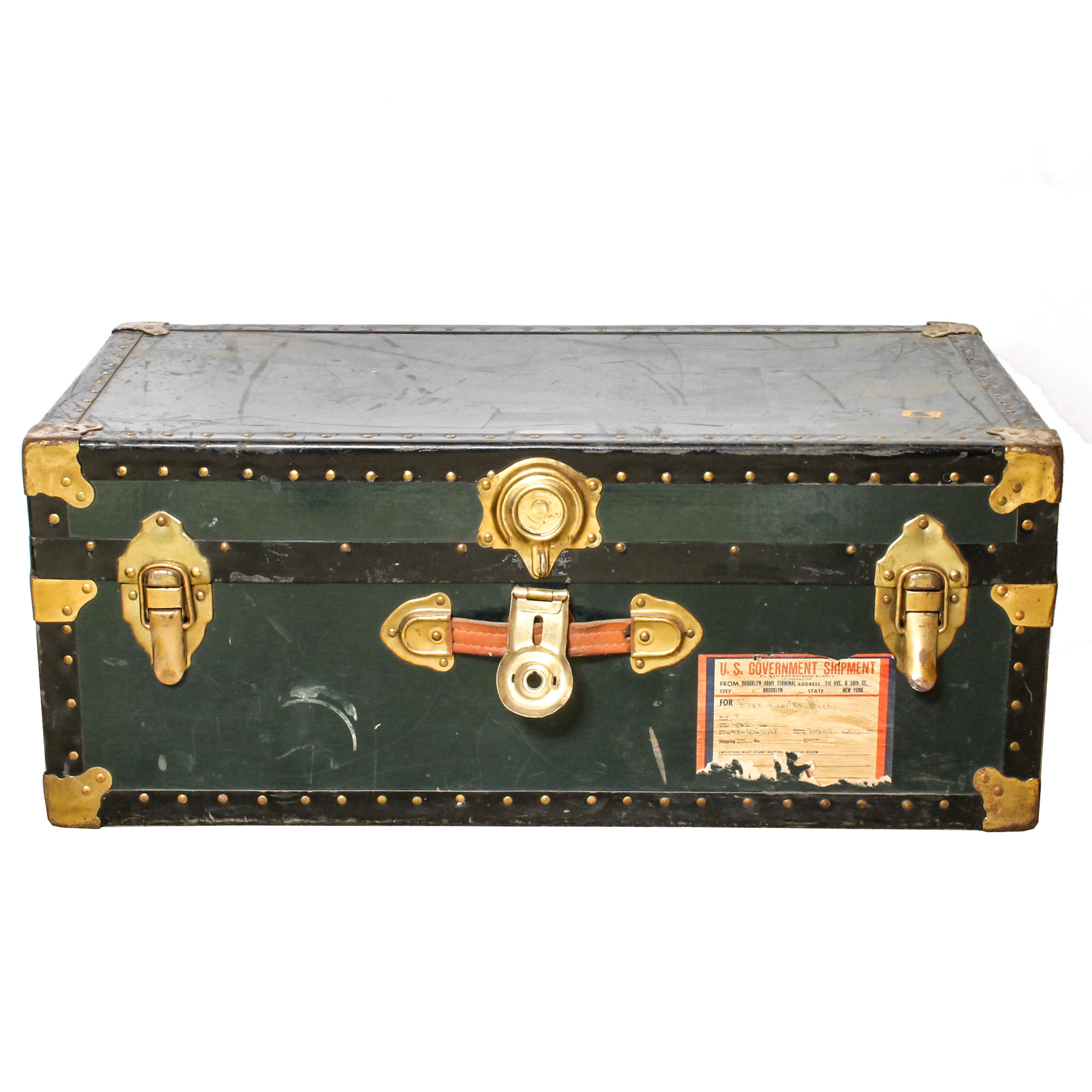 Vintage Military Footlocker Trunk