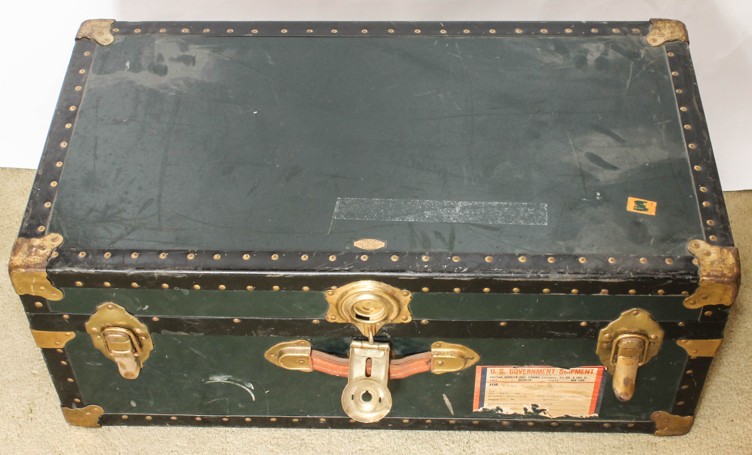 Vintage Military Footlocker Trunk