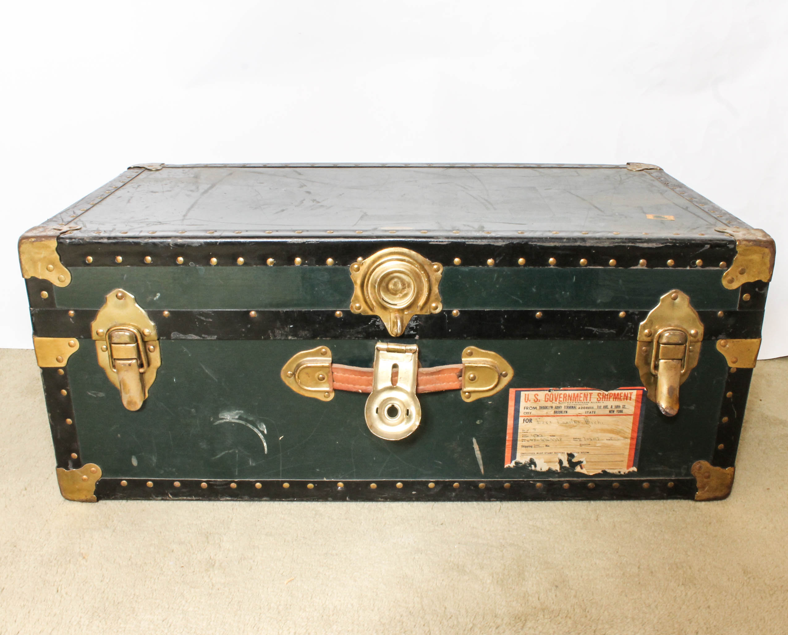 Vintage Military Footlocker Trunk