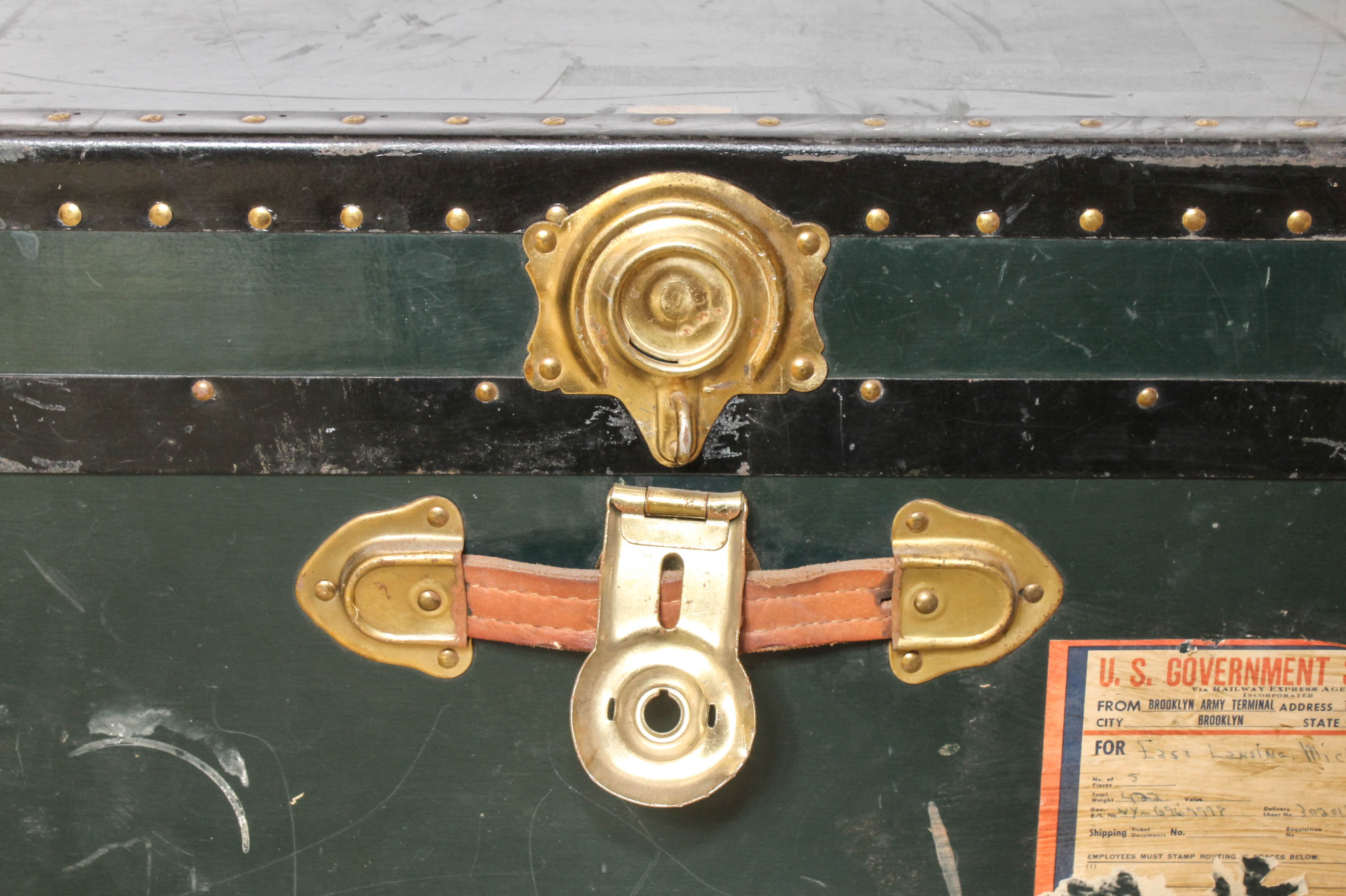 Vintage Military Footlocker Trunk
