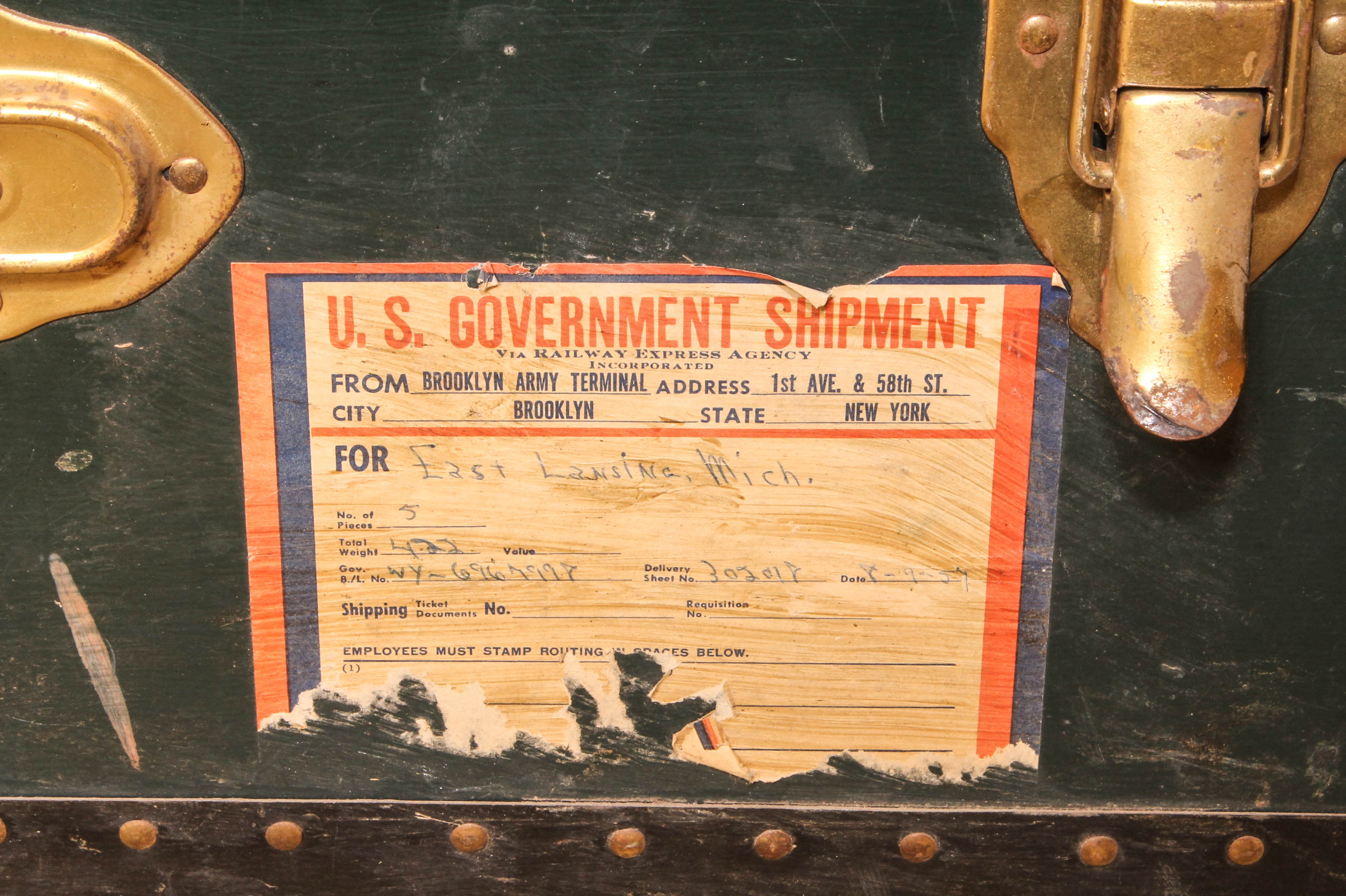 Vintage Military Footlocker Trunk