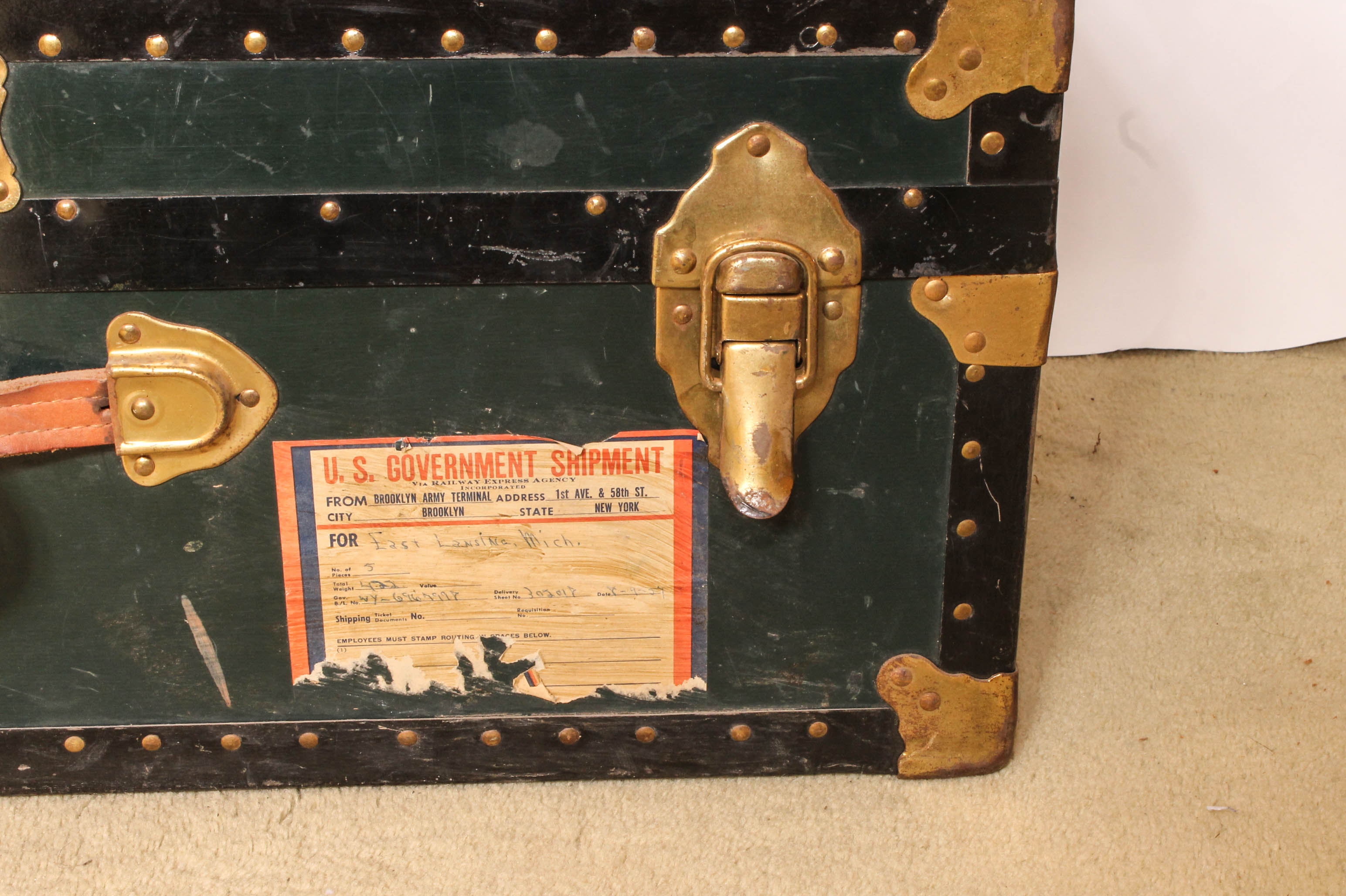 Vintage Military Footlocker Trunk