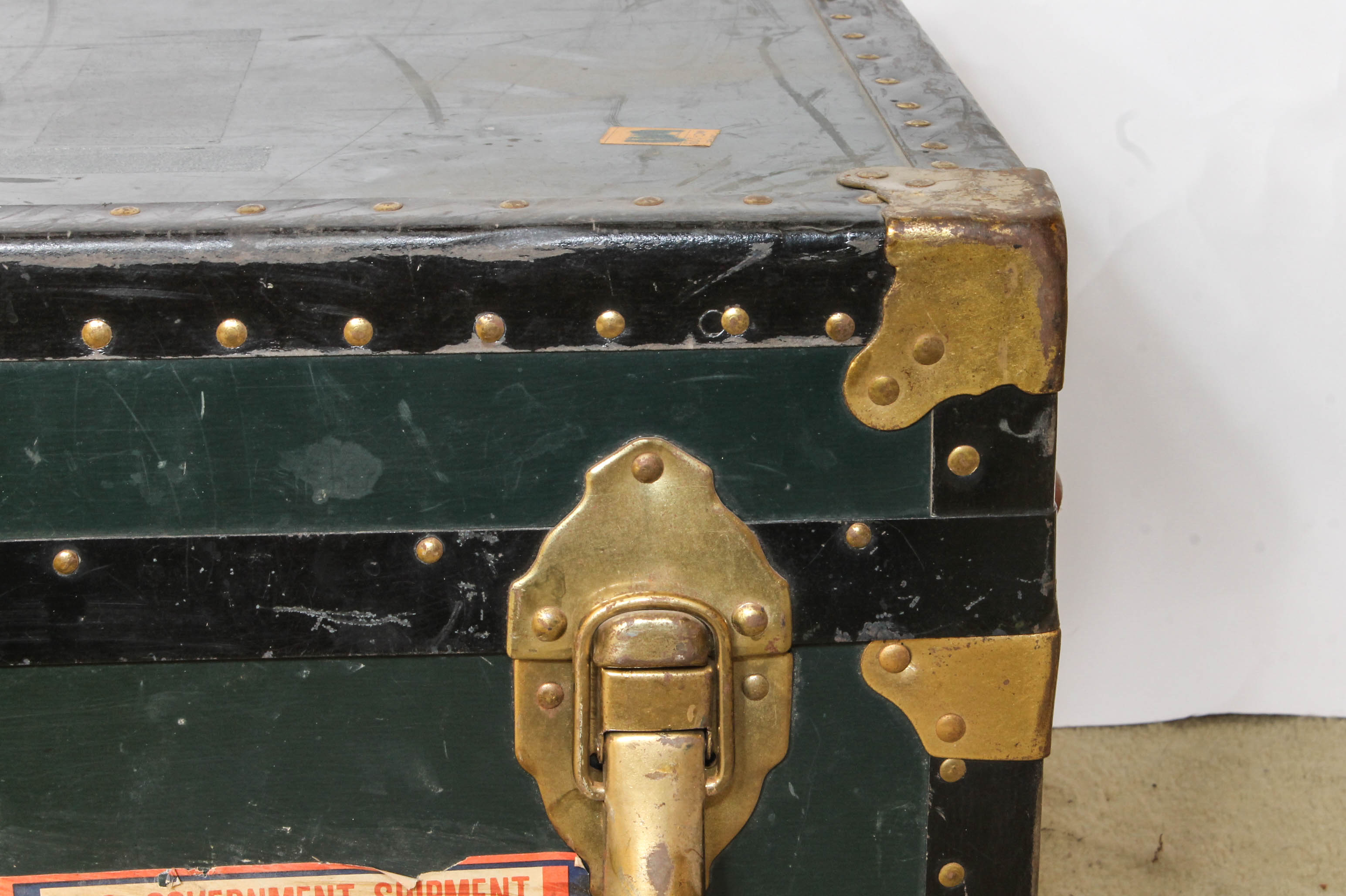 Vintage Military Footlocker Trunk