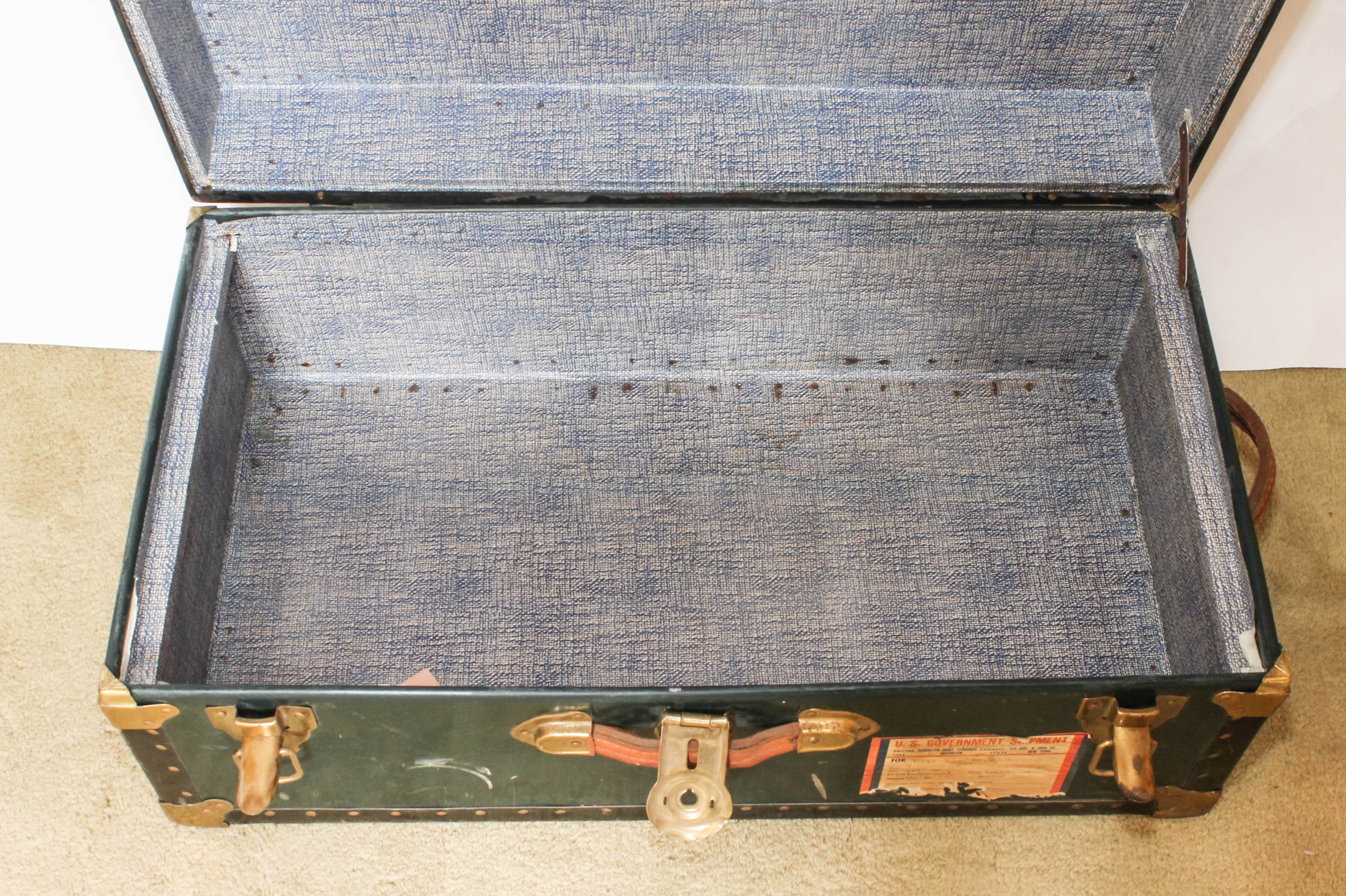 Vintage Military Footlocker Trunk