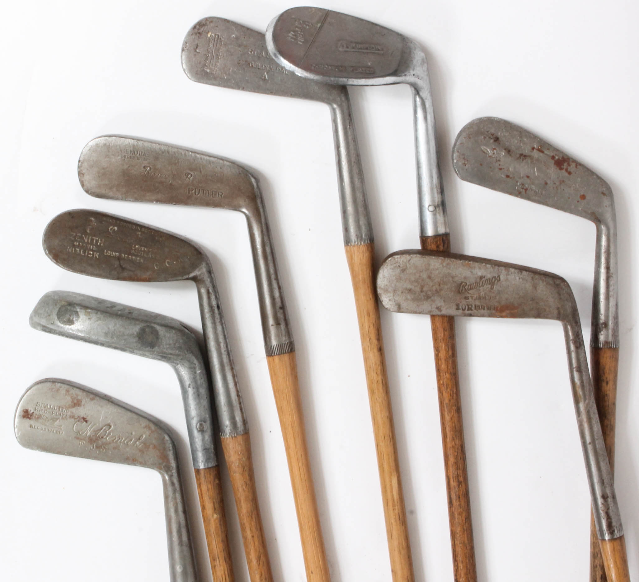 Generous Collection of Vintage Wood-Shaft Golf Clubs