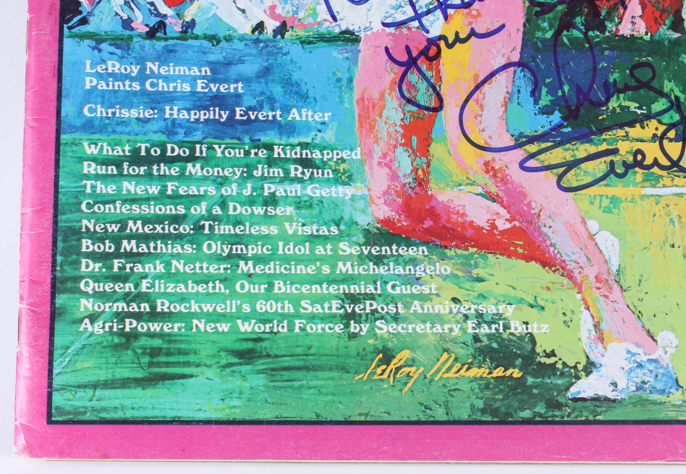 Chris Evert Autographed "The Saturday Evening Post" Magazine