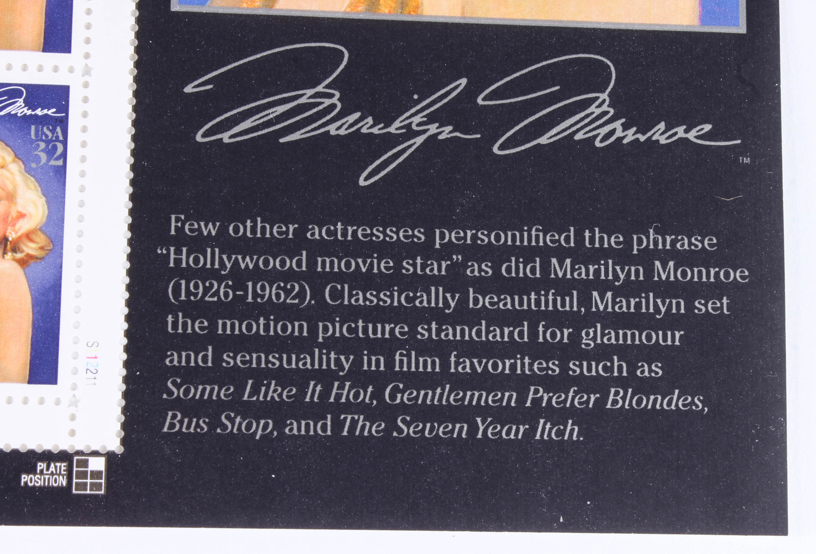 U.S. Postage Stamp Collection Featuring Celebrities