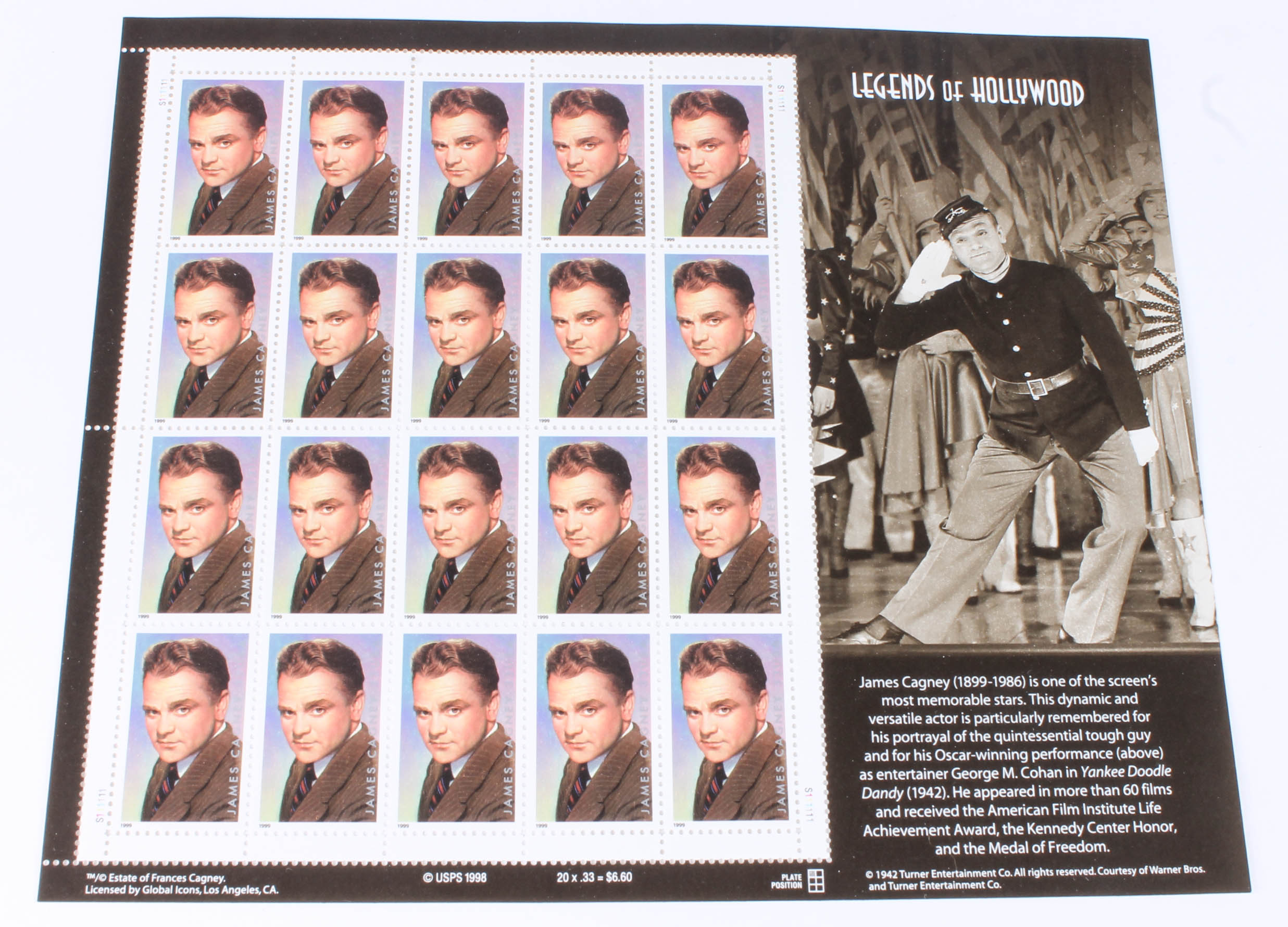 U.S. Postage Stamp Collection Featuring Celebrities