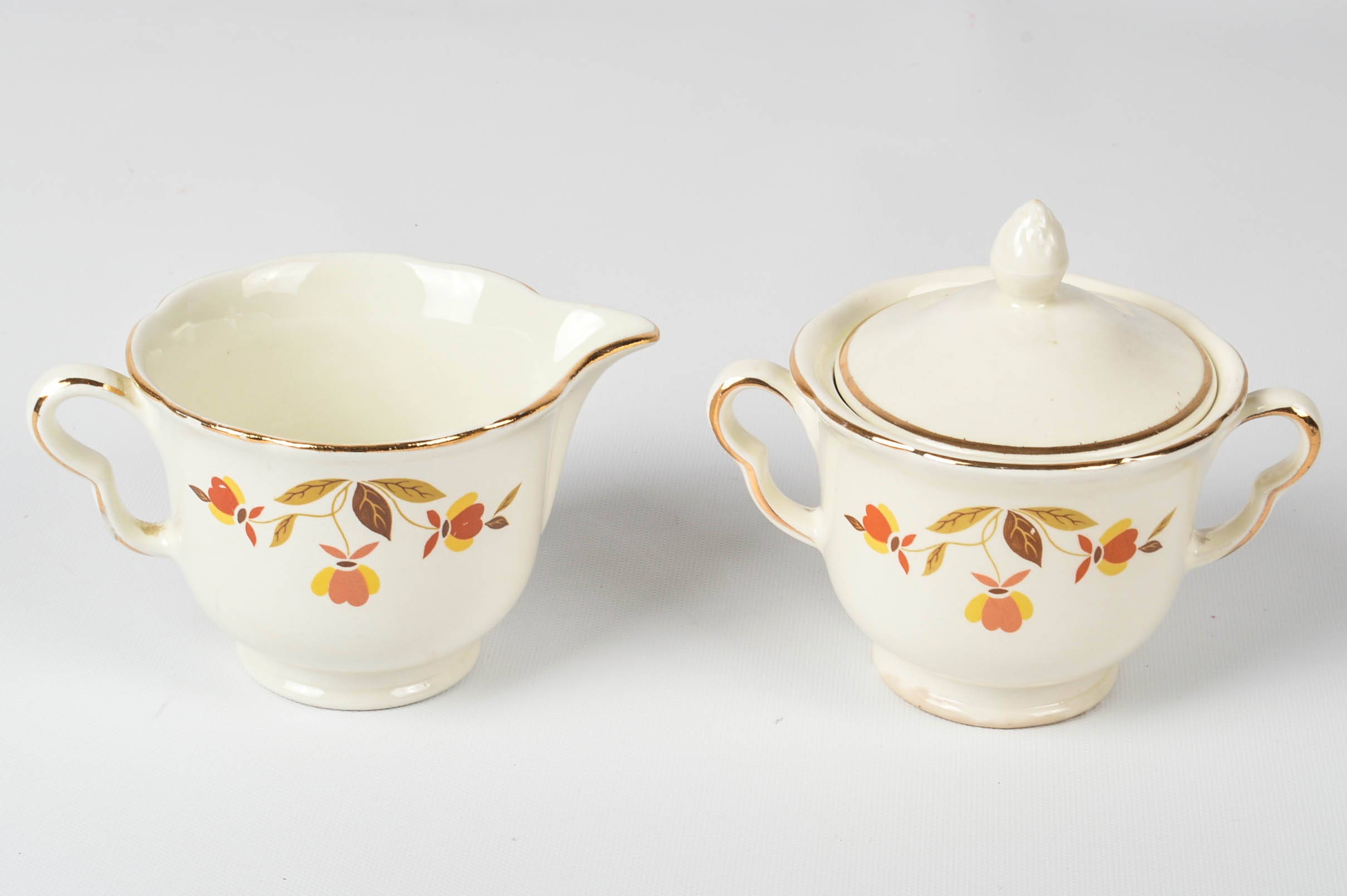 Hall's "Autumn Leaf" Teapot, Coffee Pot, Creamer, and Sugar