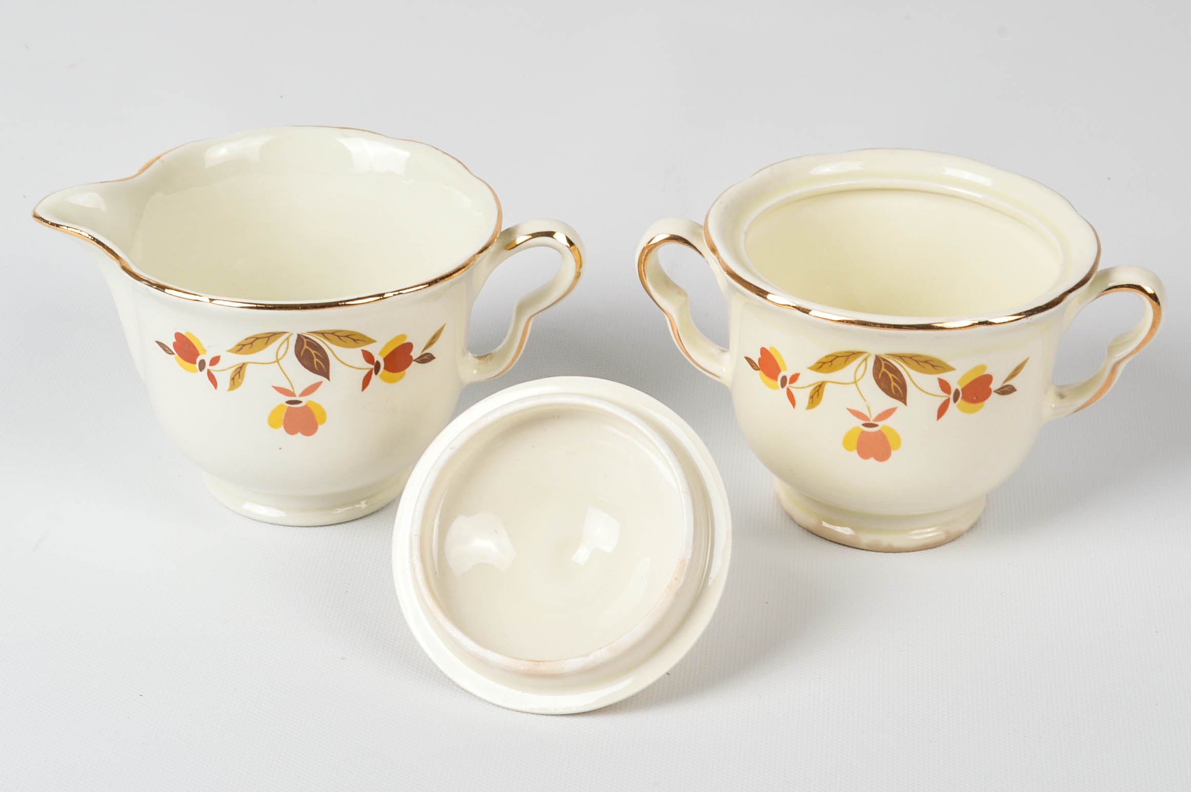 Hall's "Autumn Leaf" Teapot, Coffee Pot, Creamer, and Sugar