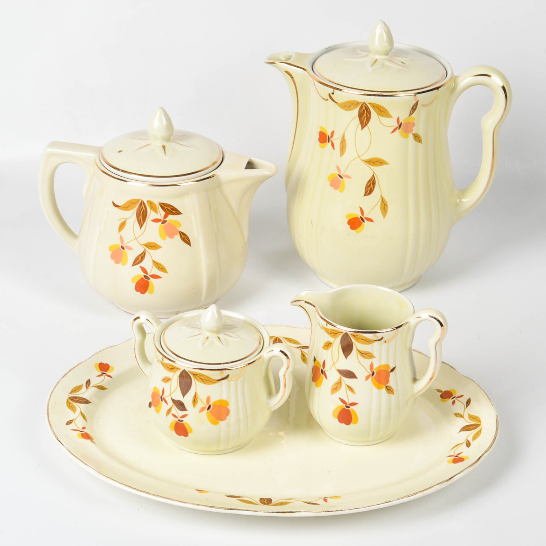 Hall's  "Autumn Leaf" Five Piece Tableware Collection