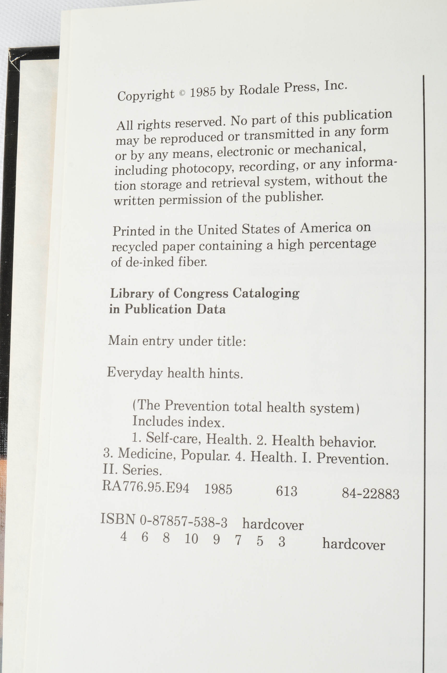"The Prevention Total Health System" Book Series
