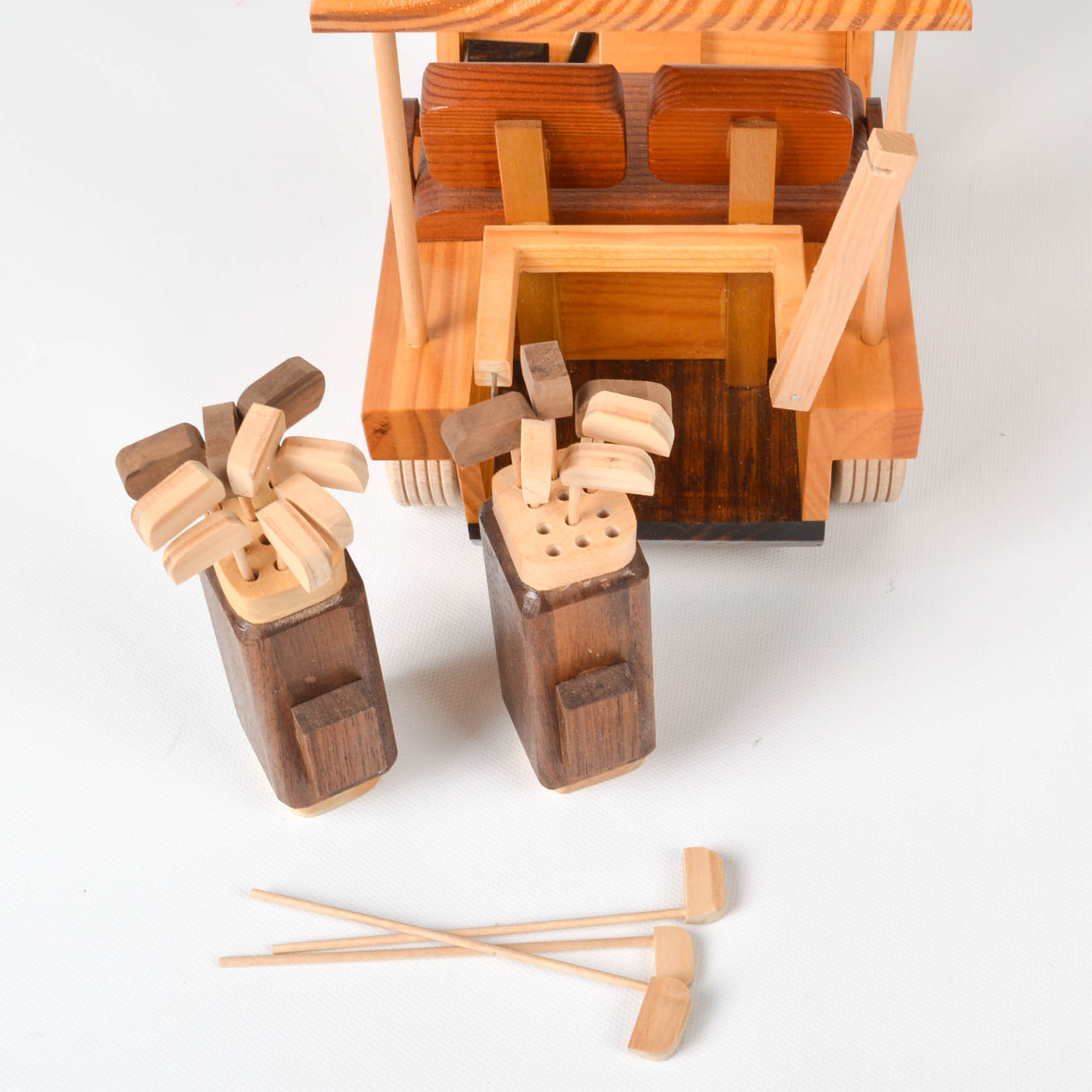 Handcrafted Wooden Golf Cart