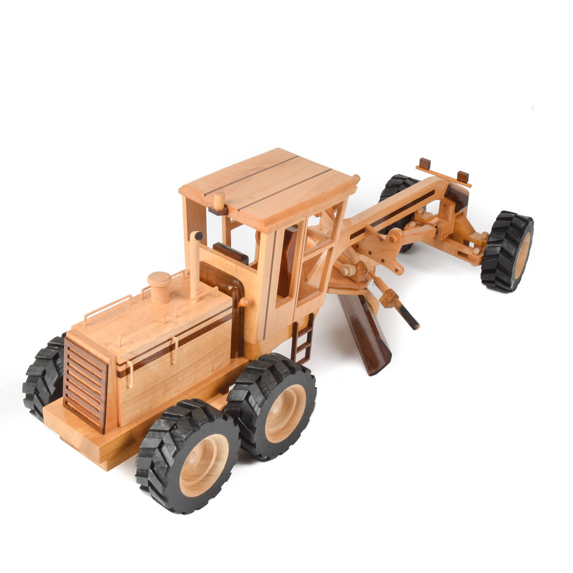 Handcrafted Wooden Tractor With Road Grater