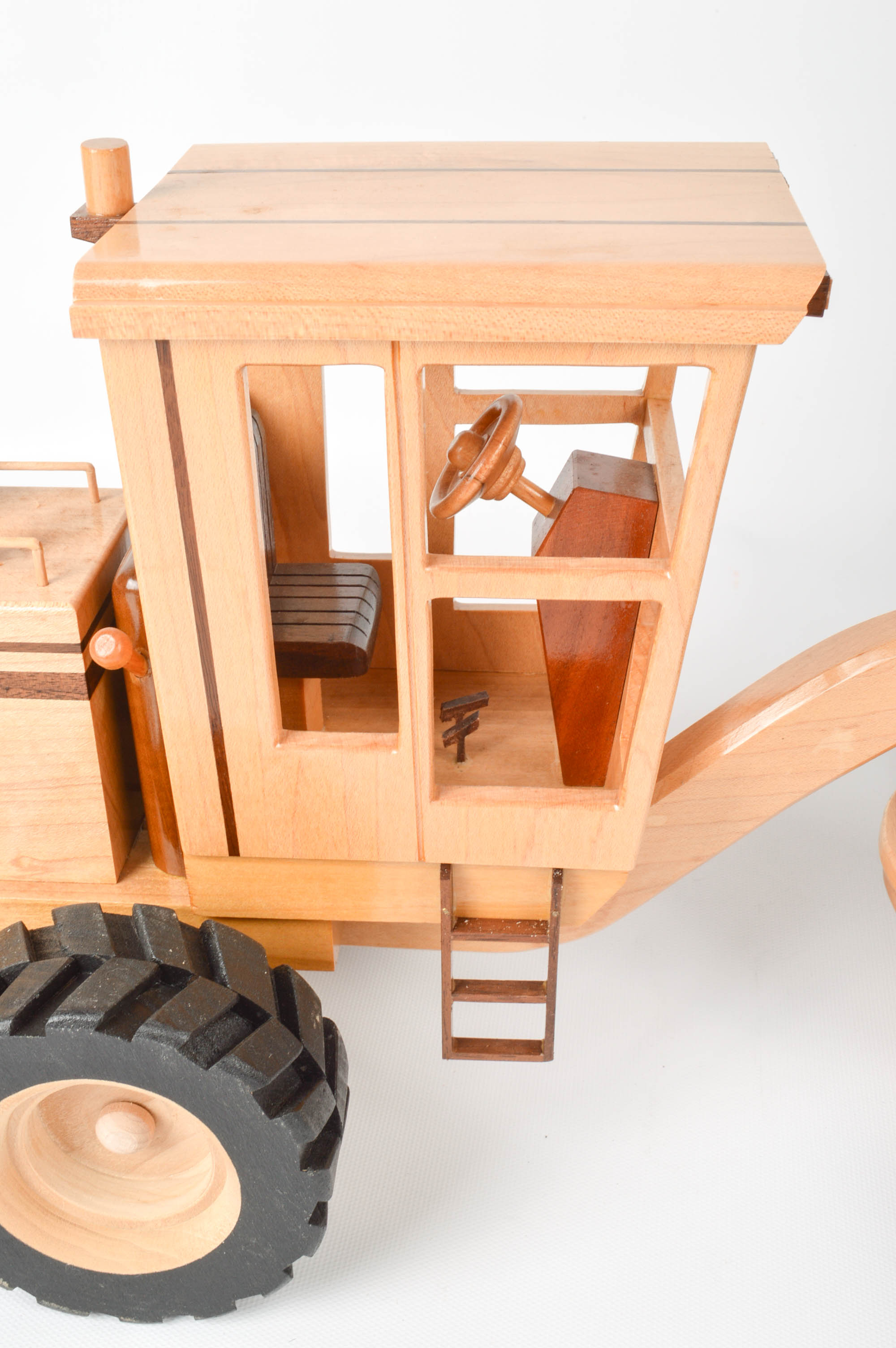Handcrafted Wooden Tractor With Road Grater