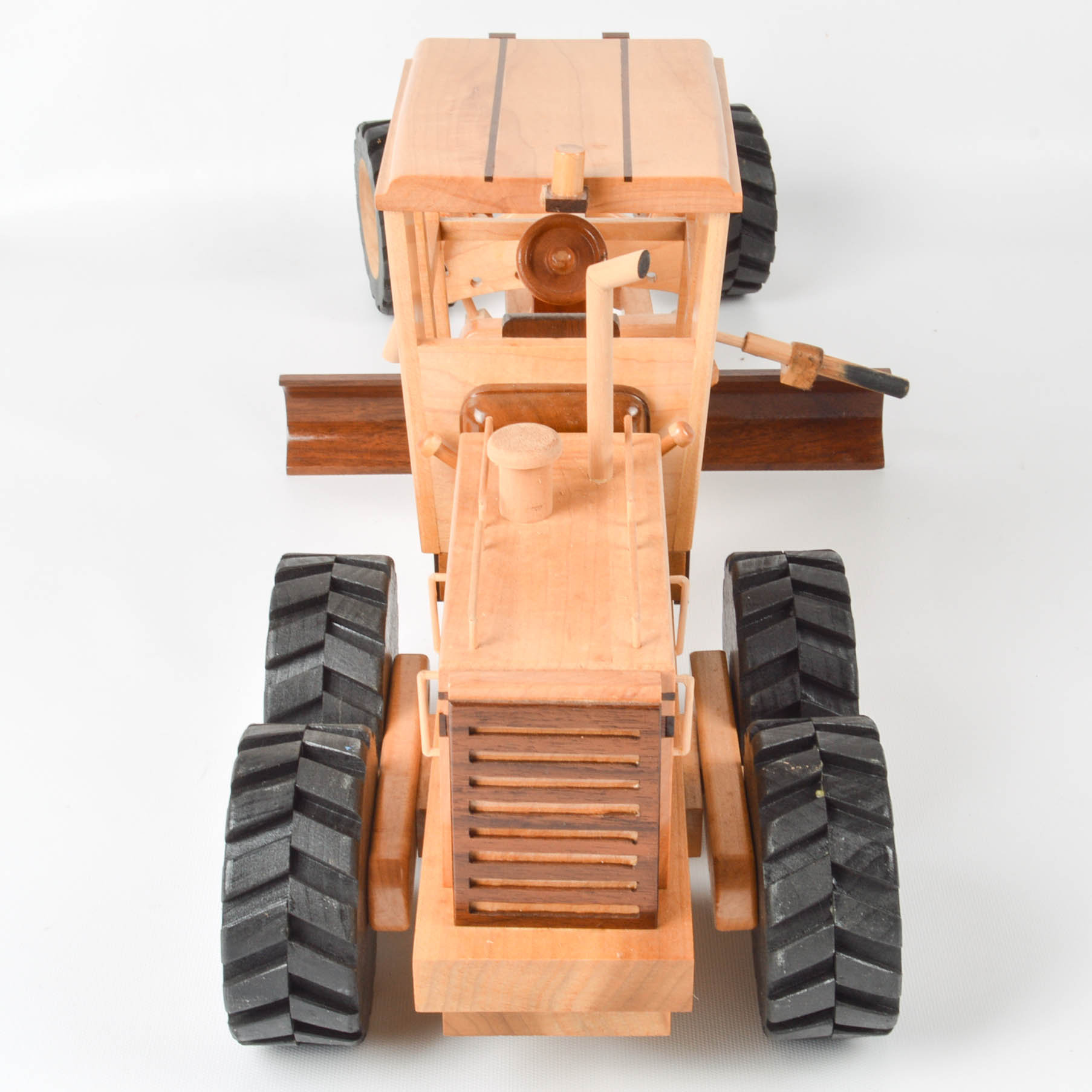 Handcrafted Wooden Tractor With Road Grater
