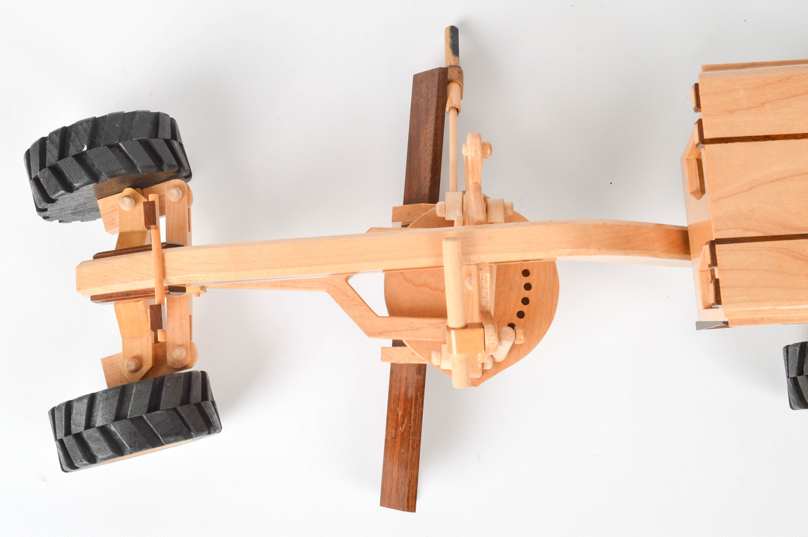 Handcrafted Wooden Tractor With Road Grater