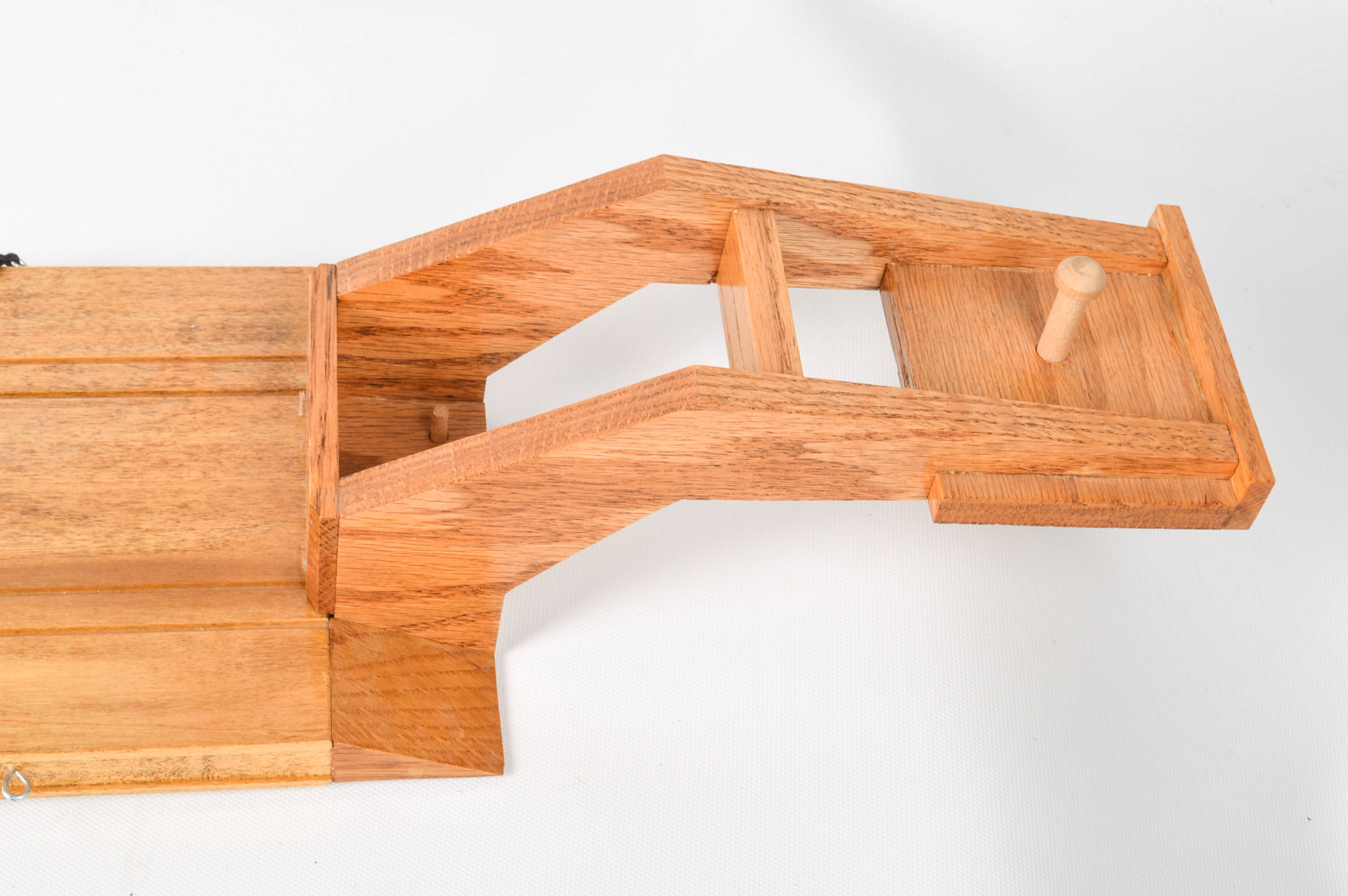 Handcrafted Wooden Truck, Bulldozer, Backhoe, and Trailer