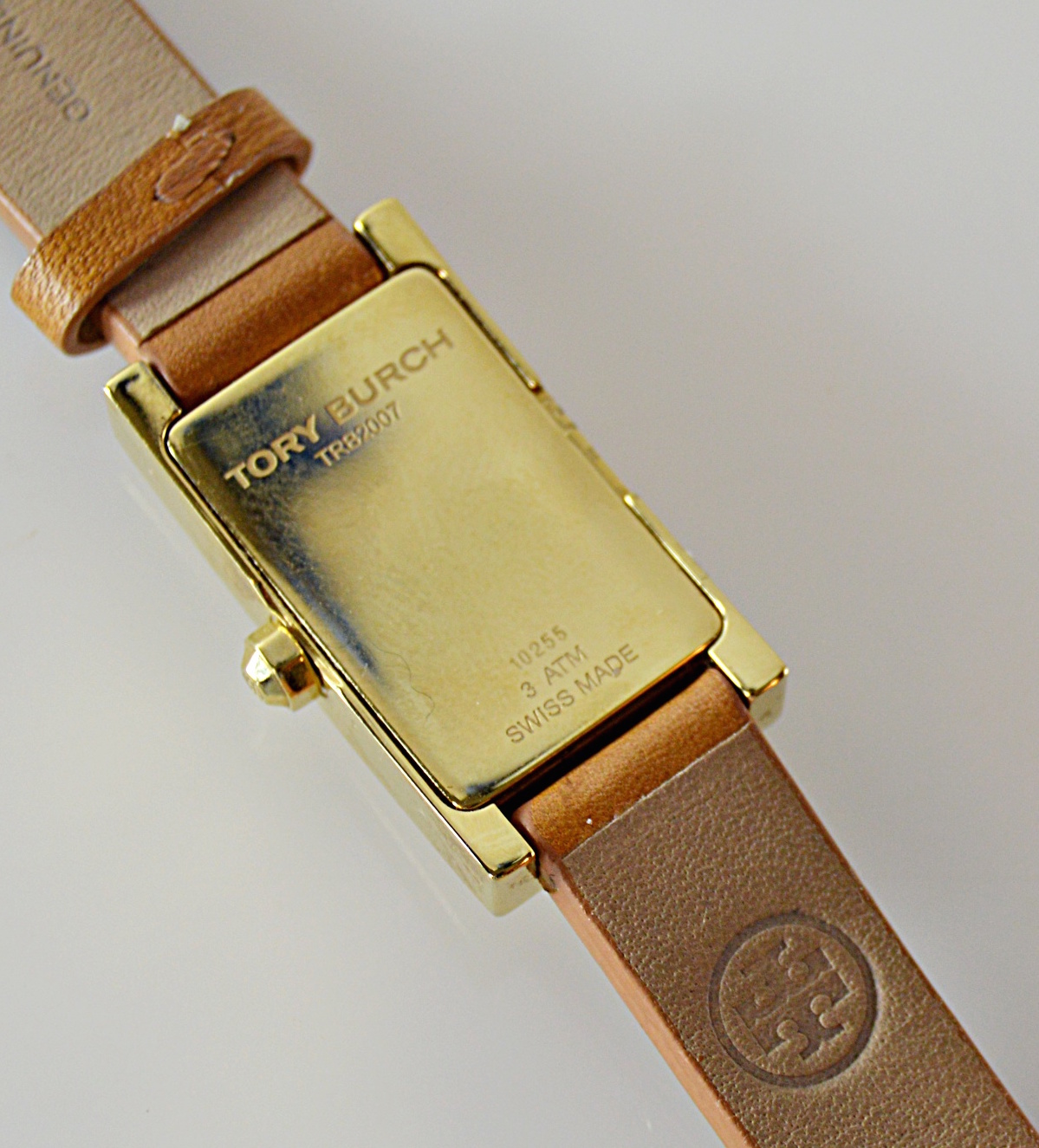 Tory Burch Plated Stainless Steel Watch With Wrap-Around Leather Strap