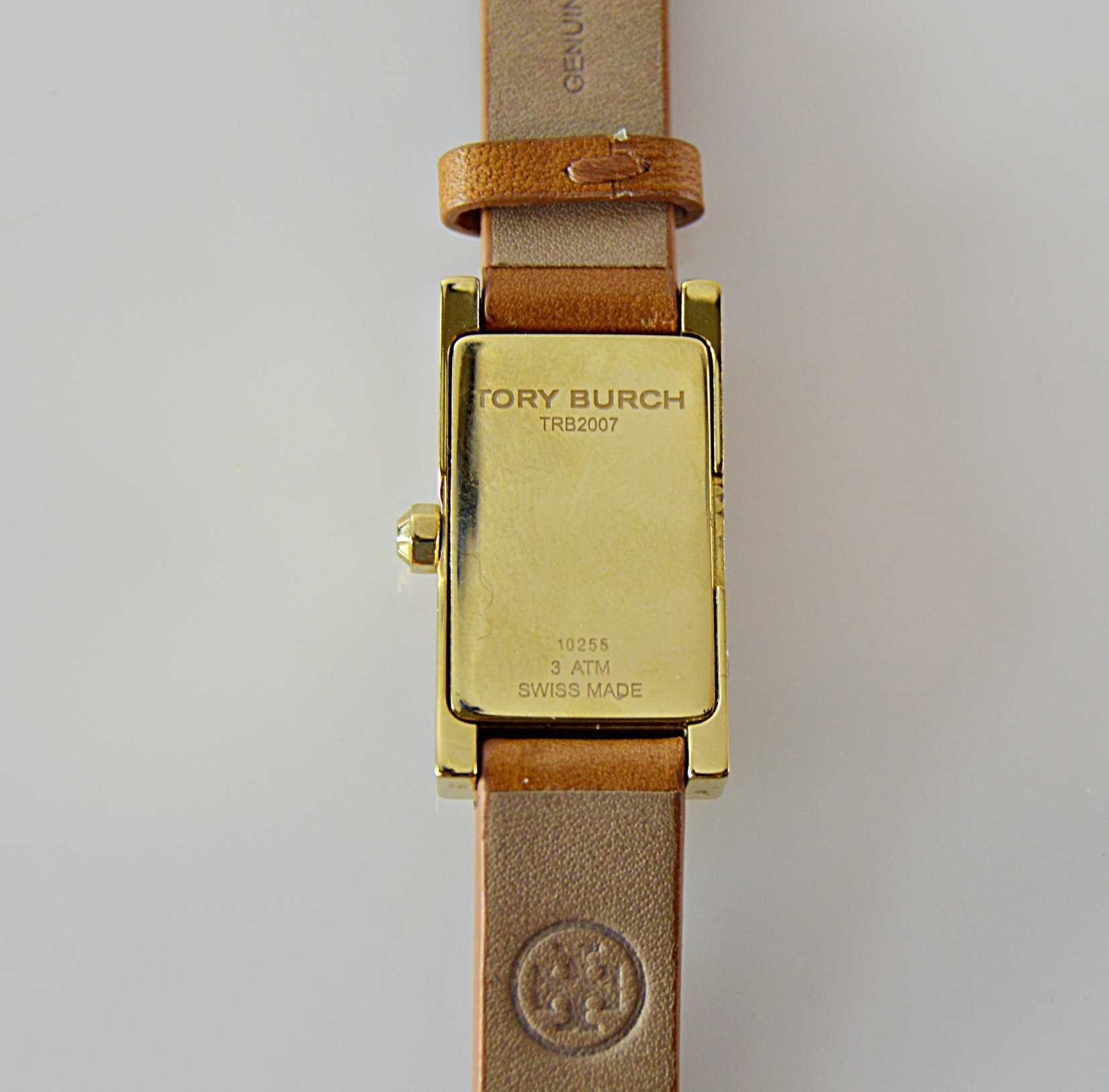 Tory Burch Plated Stainless Steel Watch With Wrap-Around Leather Strap