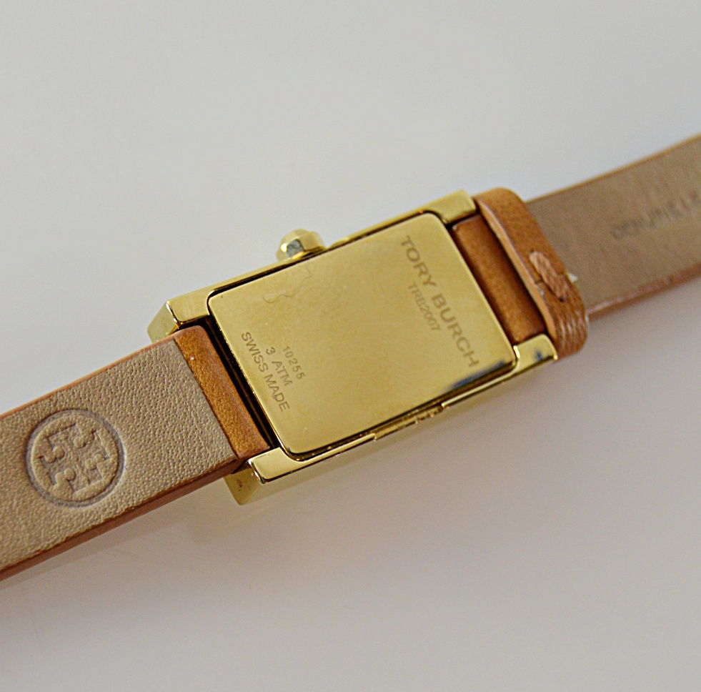 Tory Burch Plated Stainless Steel Watch With Wrap-Around Leather Strap