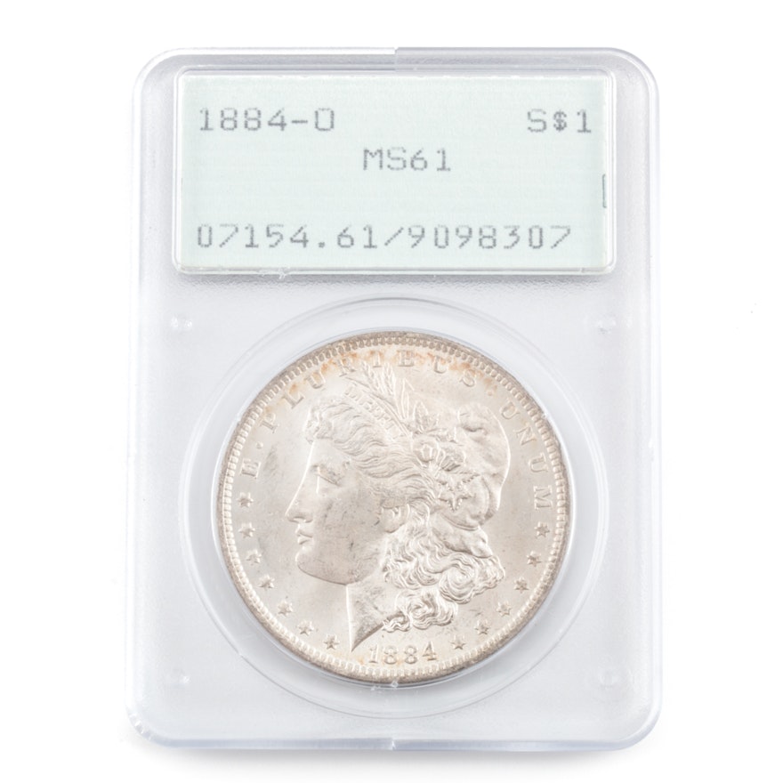 Graded MS-61 (By PCGS) 1884 O Silver Morgan Dollar