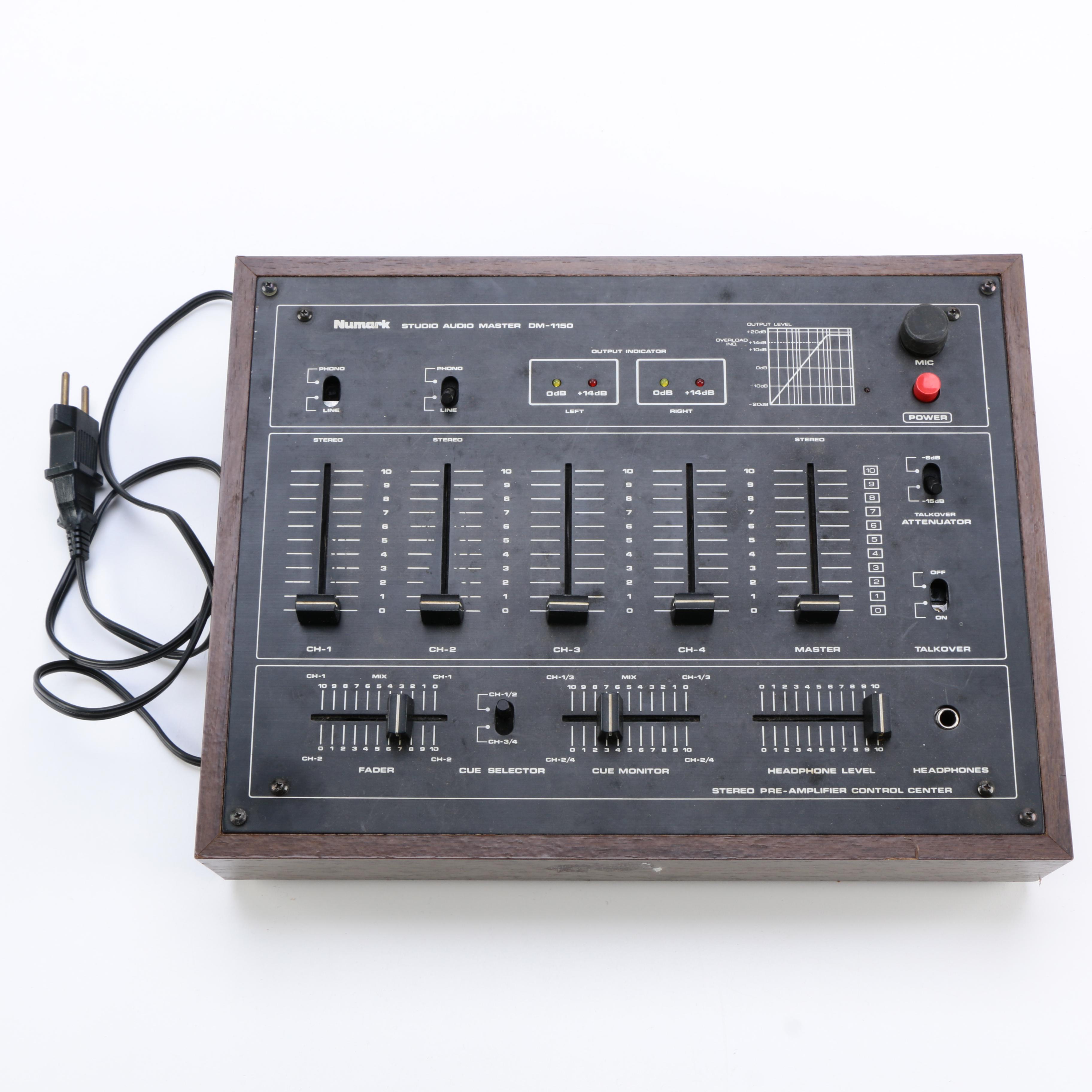 Vintage Numark DM-1150 Studio Audio Master 4-Channel Mixer