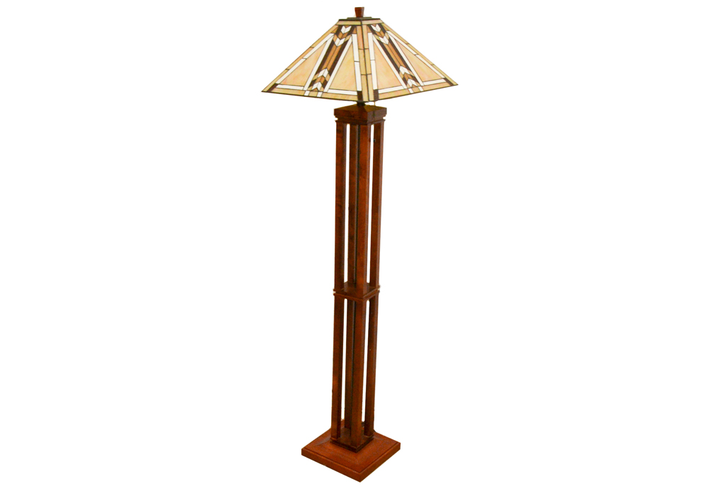 Mission Style Stained Glass Floor Lamp