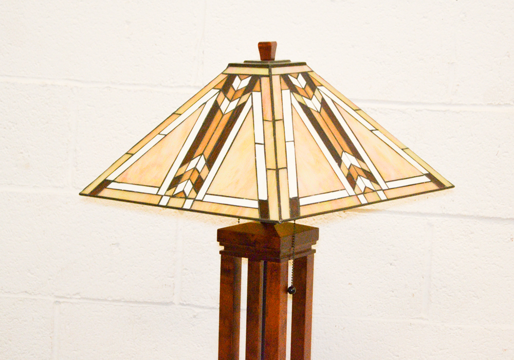 Mission Style Stained Glass Floor Lamp