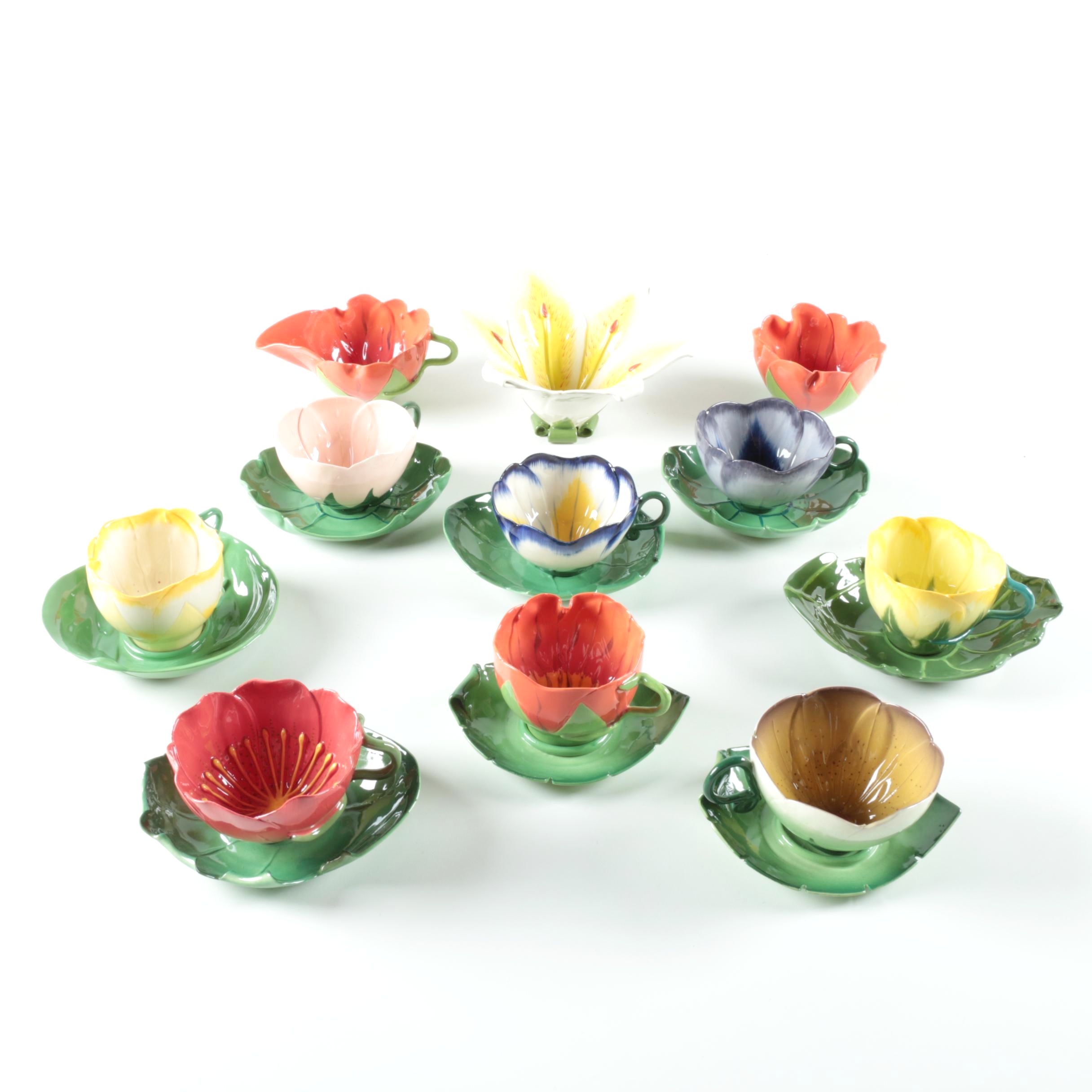 Mustardseed and Moonshine Porcelain Cups and Saucers