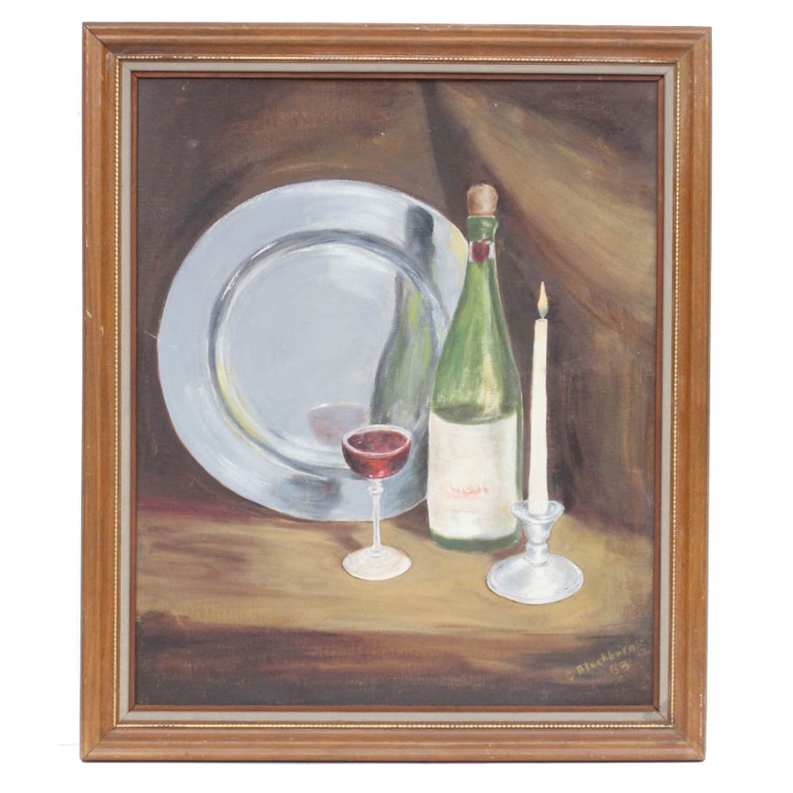 C. Blackburn Oil on Board Still Life