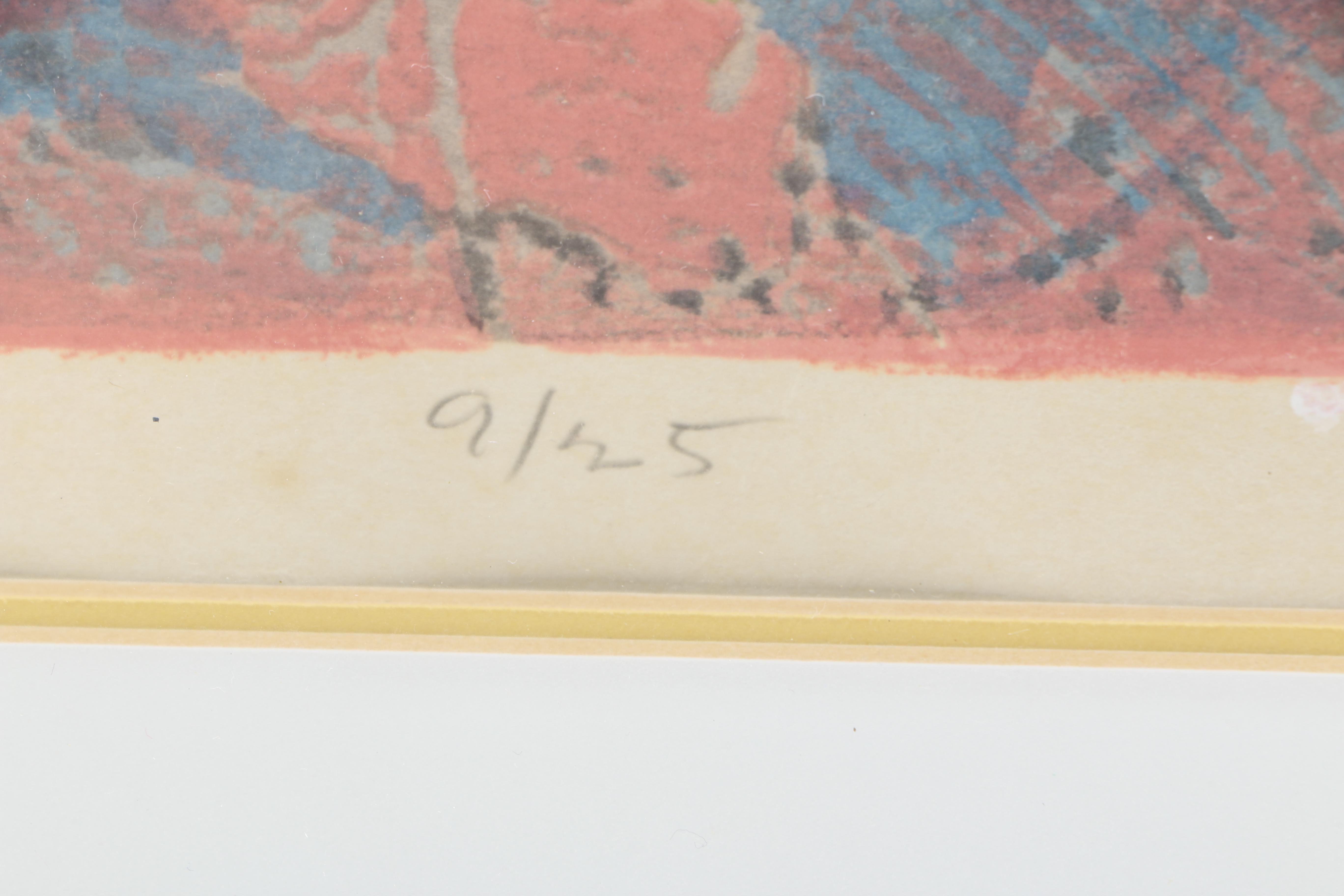 John Ingvard Kjargaard Woodblock on Paper "Graffiti"