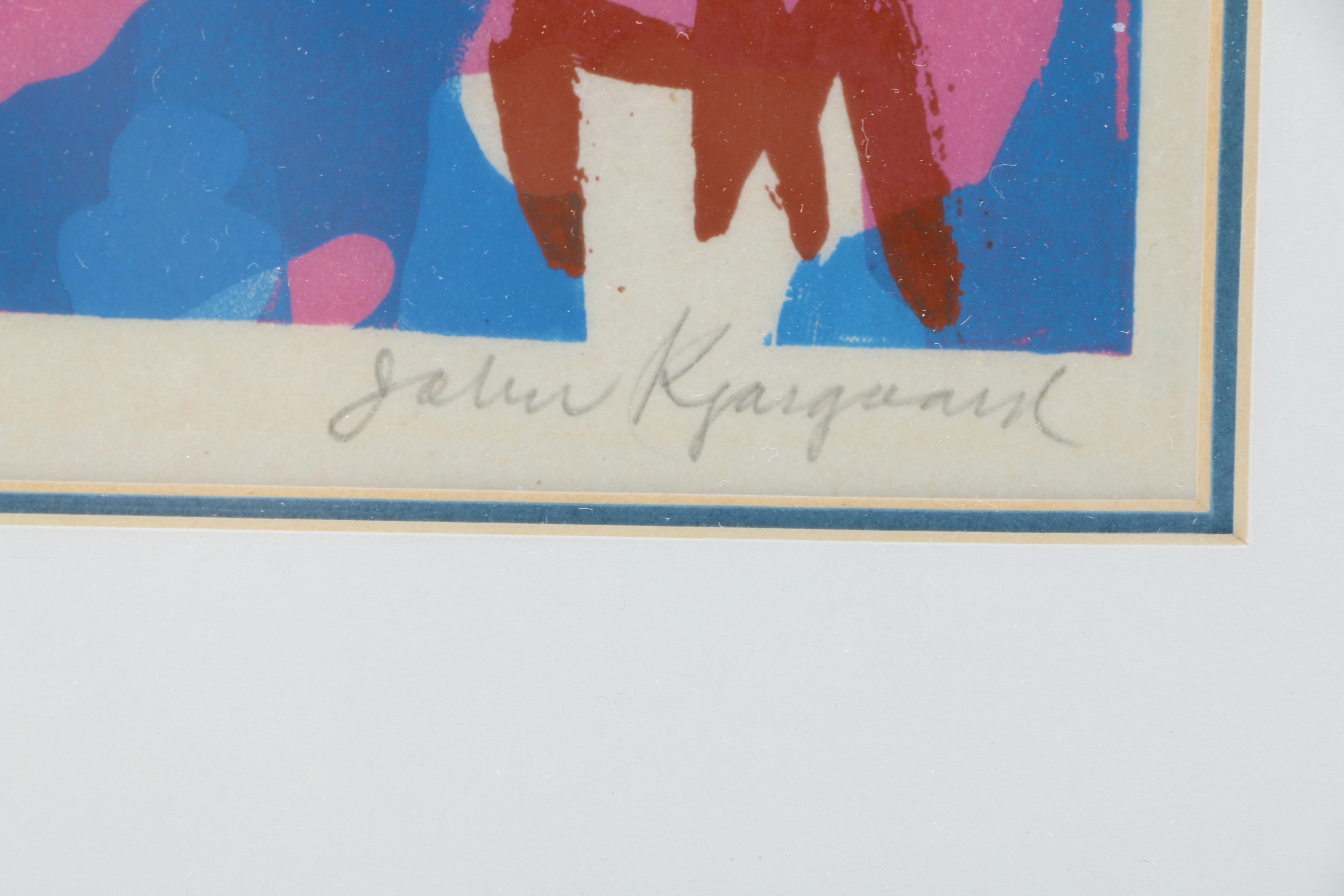 John Ingvard Kjargaard Limited Edition Woodblock Print "Pop Goes the Weasel"