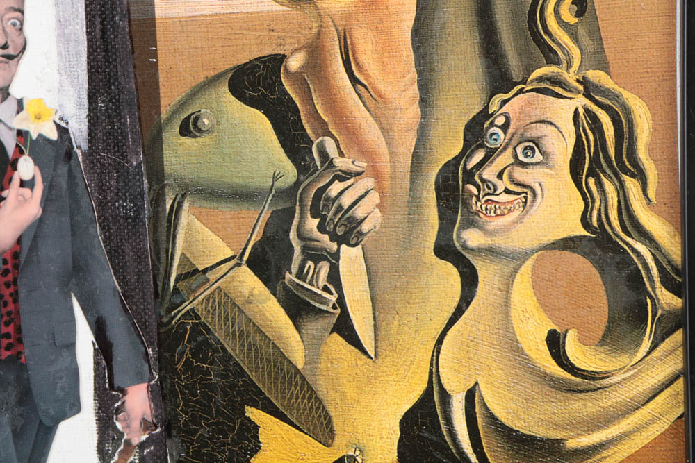Ronald Ahlstrom Mixed Media Collage on Canvas B "Homage to Dali"