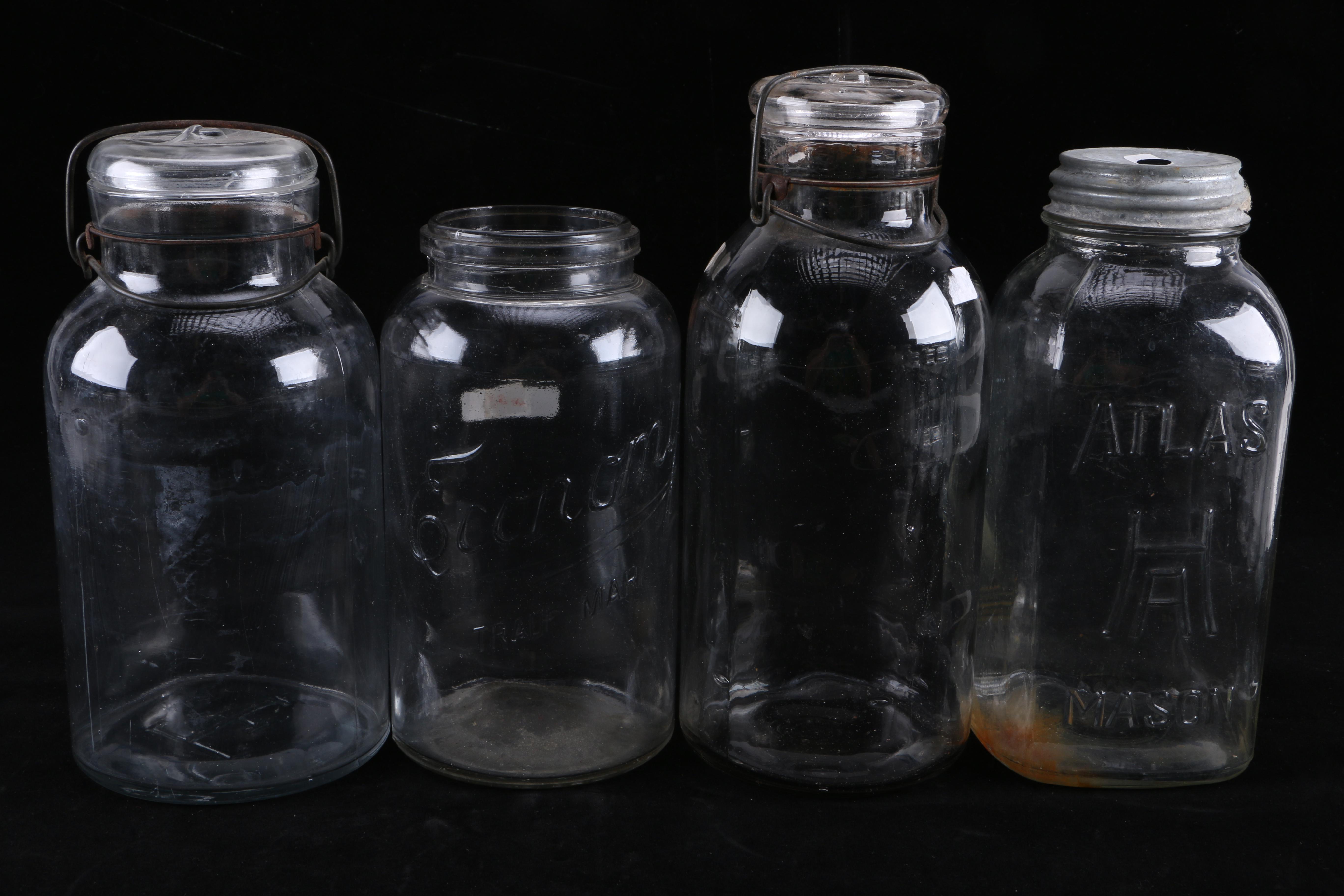 Vintage Mason Glass Jars Including Presto and Atlas