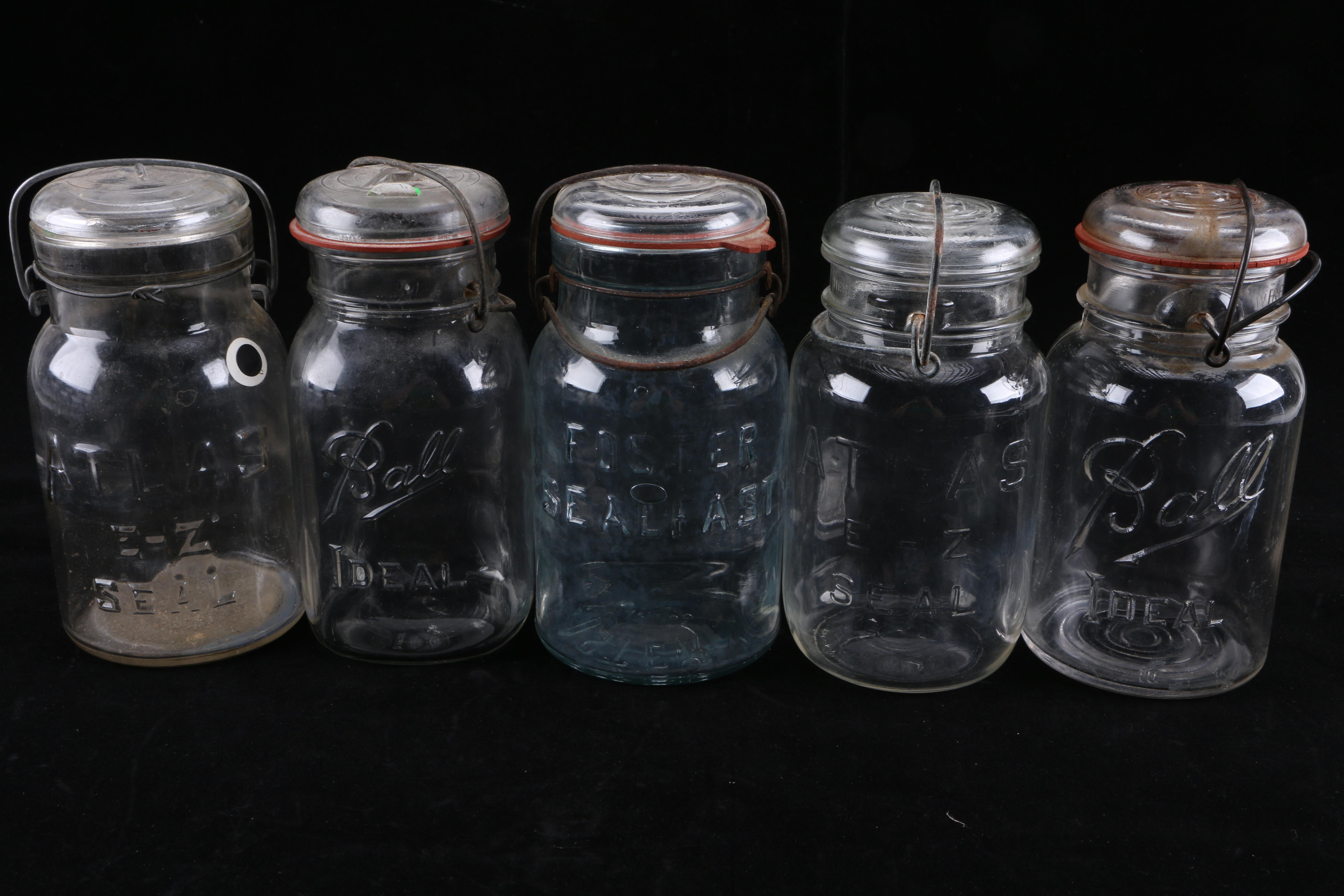 Vintage Mason Glass Jars Including Presto and Atlas