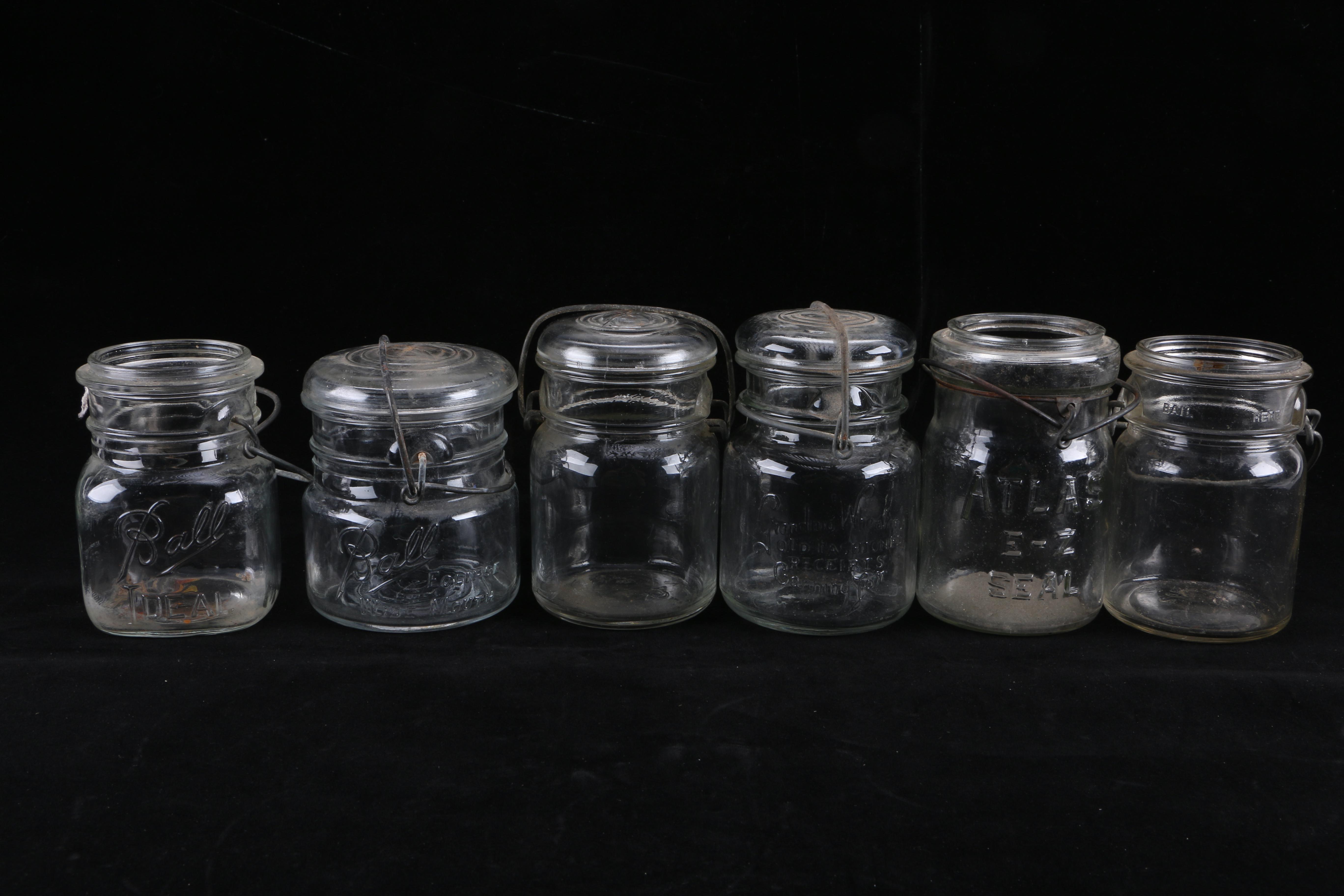 Vintage Mason Glass Jars Including Presto and Atlas