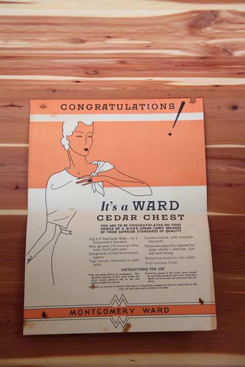 Art Deco Style Cedar Chest by Montgomery Ward