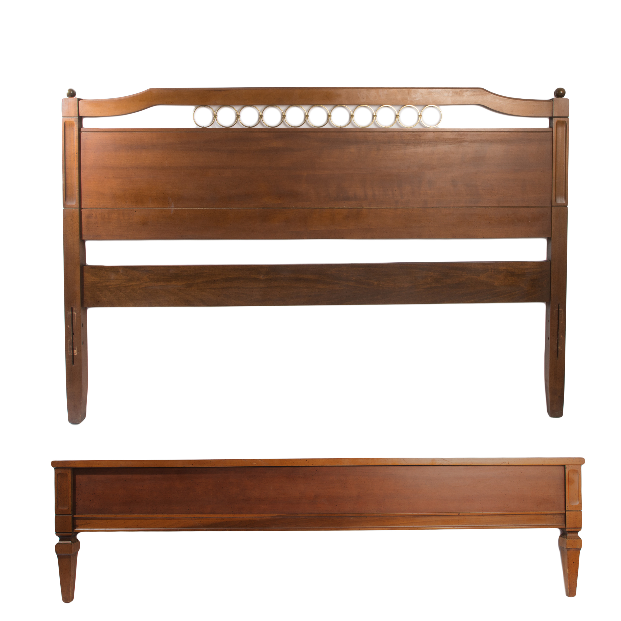 Vintage Hollywood Regency Style Full Bed Frame