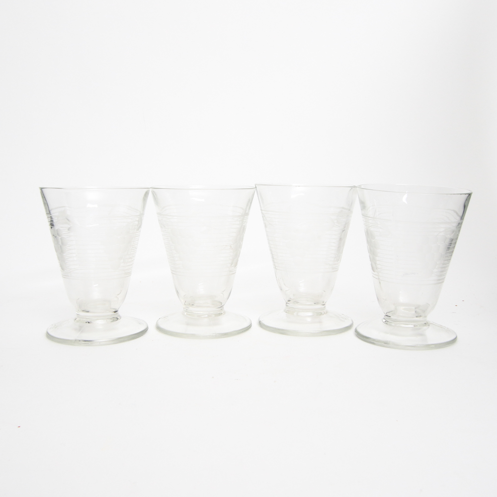 Collection of Vintage Etched Glasses