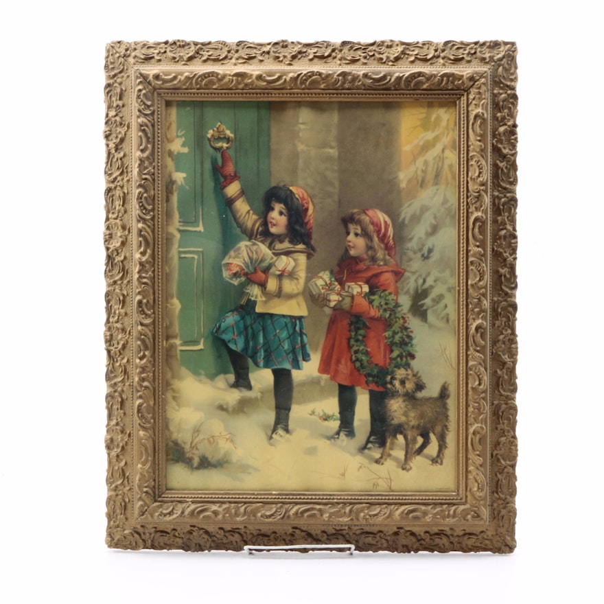 Offset Lithograph of a Vintage Christmas Card