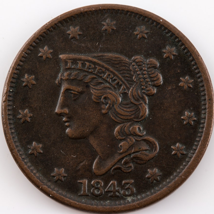 1843 Braided Hair Cent