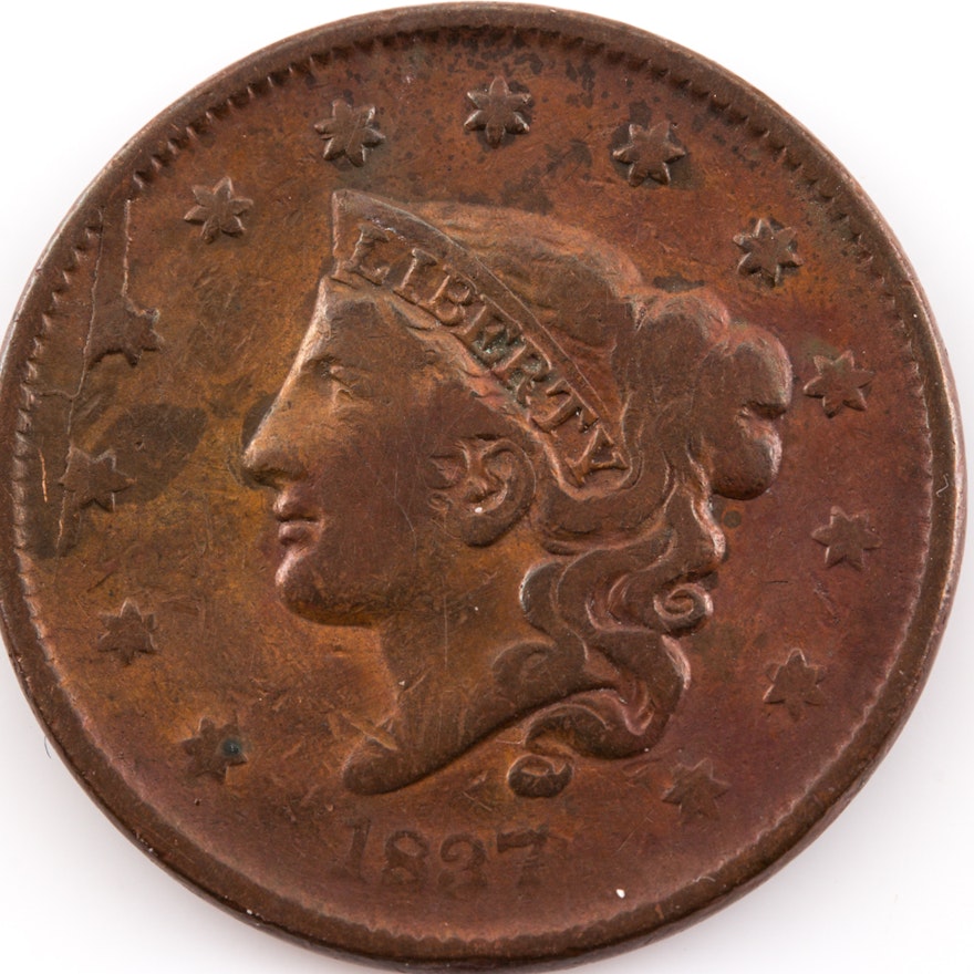 1837 Coronet Head Large Cent