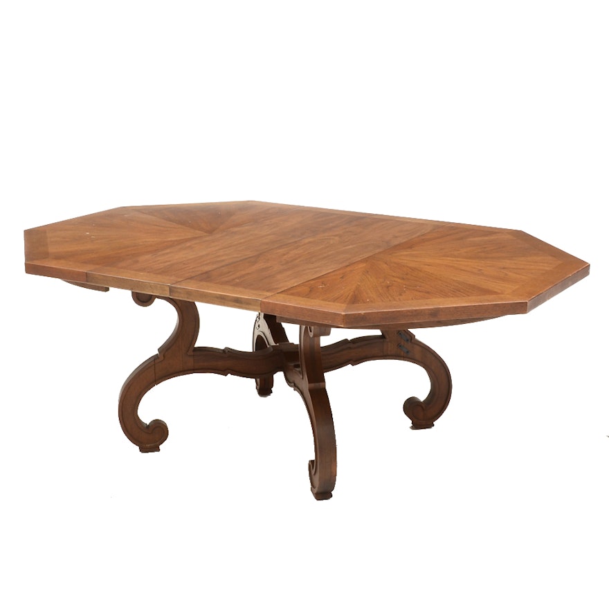 Octagonal "Esperanto" Oak Veneer Table By Drexel