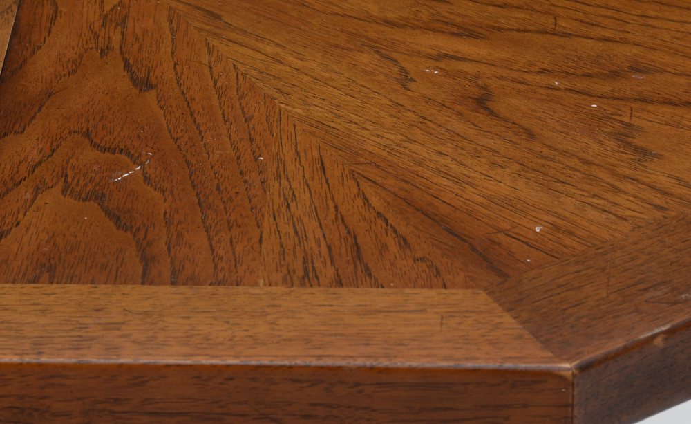 Octagonal "Esperanto" Oak Veneer Table By Drexel