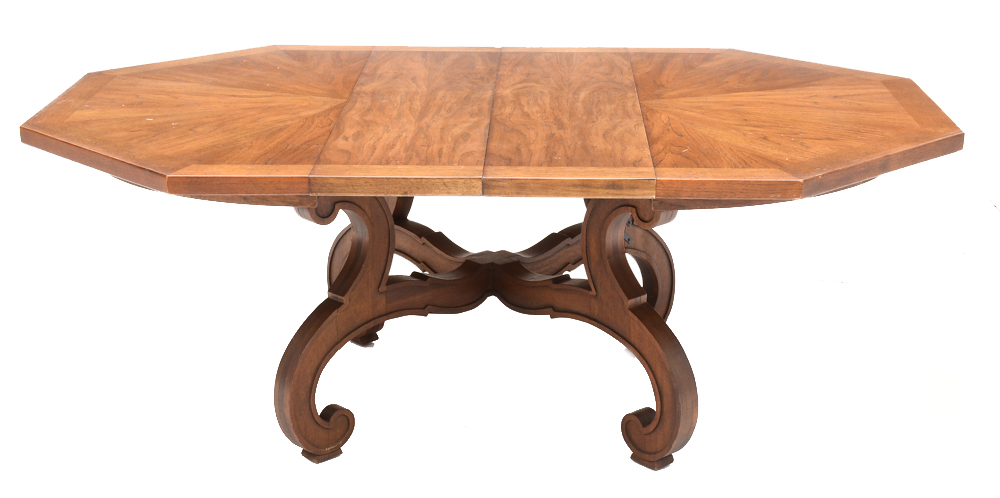 Octagonal "Esperanto" Oak Veneer Table By Drexel