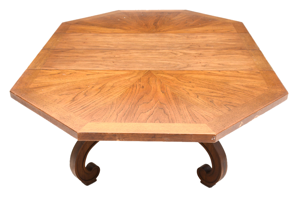 Octagonal "Esperanto" Oak Veneer Table By Drexel