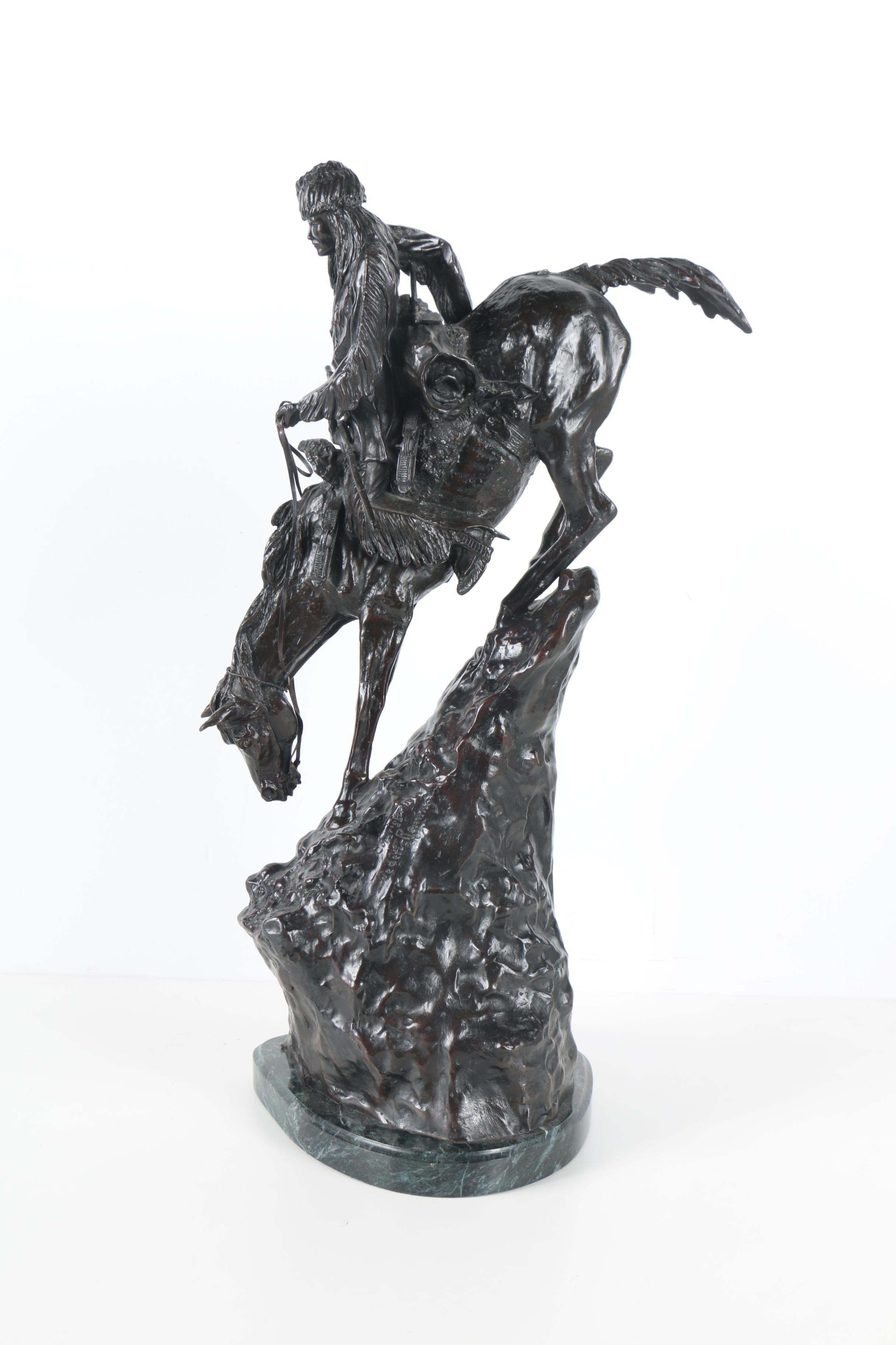 Copper Sculpture After Frederic Remington's "Mountain Man"