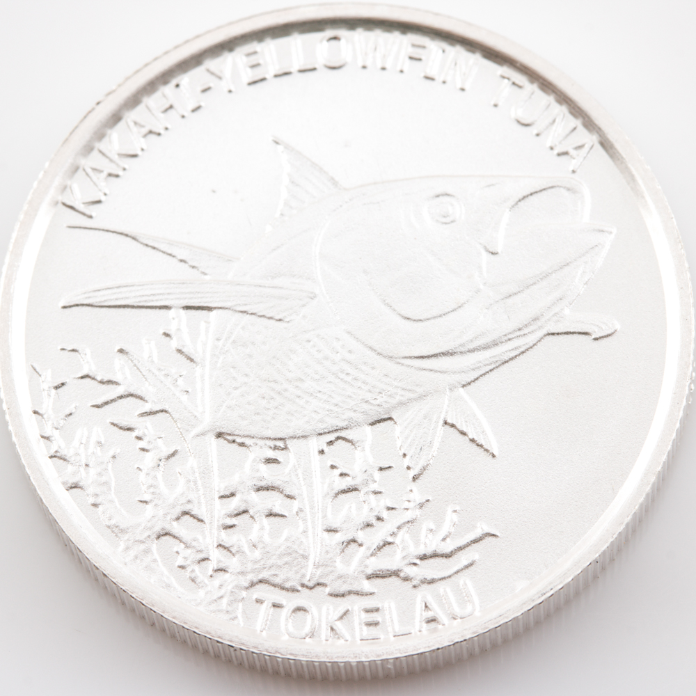 2014 Tokelau Kakahi Yellowfin Tuna Silver Two Dollar Coin