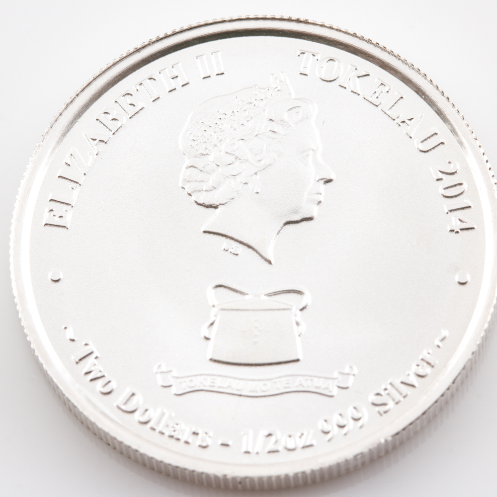 2014 Tokelau Kakahi Yellowfin Tuna Silver Two Dollar Coin